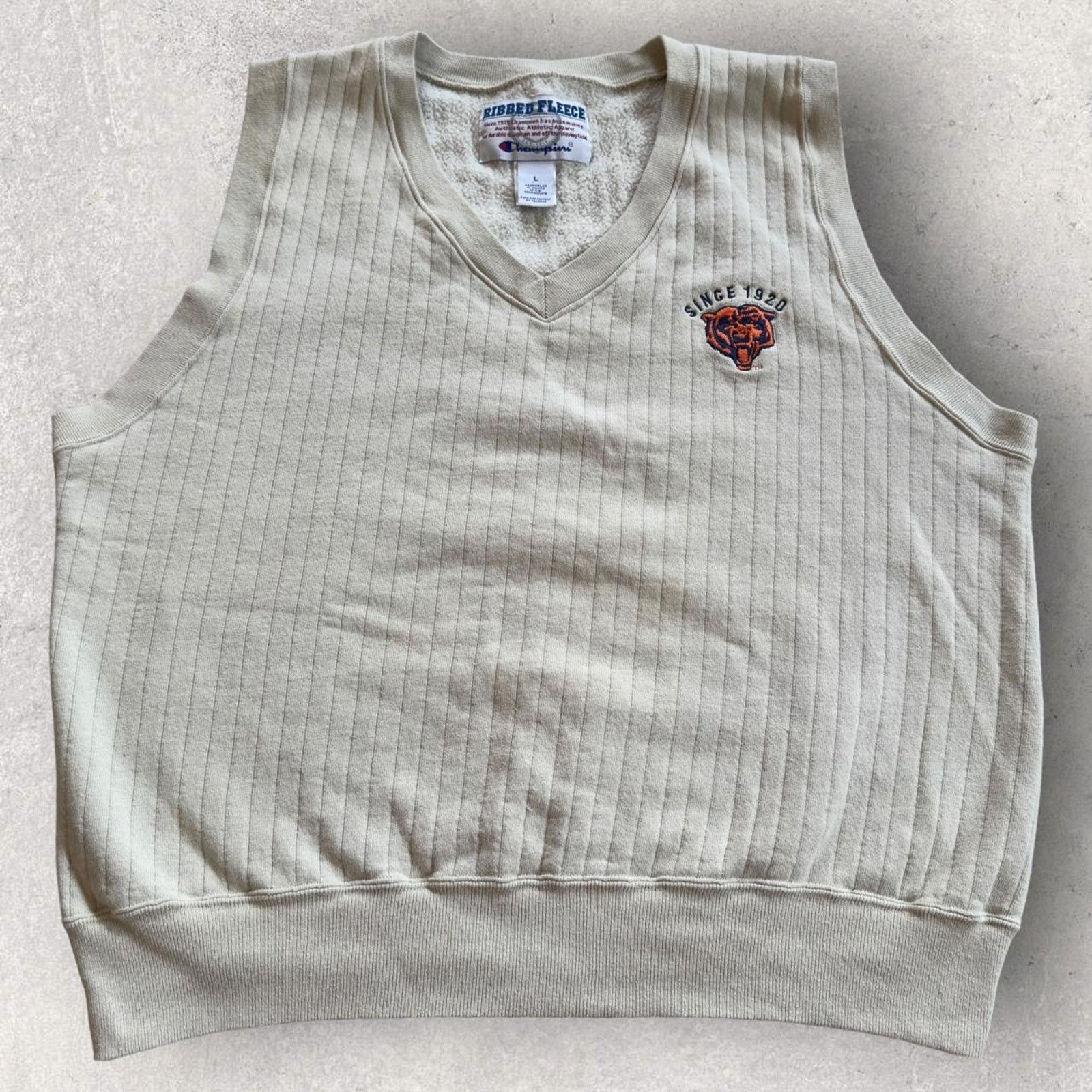 Champion × NFL × Vintage Vintage 90’s Chicago Bears Men’s Ribbed Fleece Vest Size US L / EU 52-54 / 3 - 1 Thumbnail
