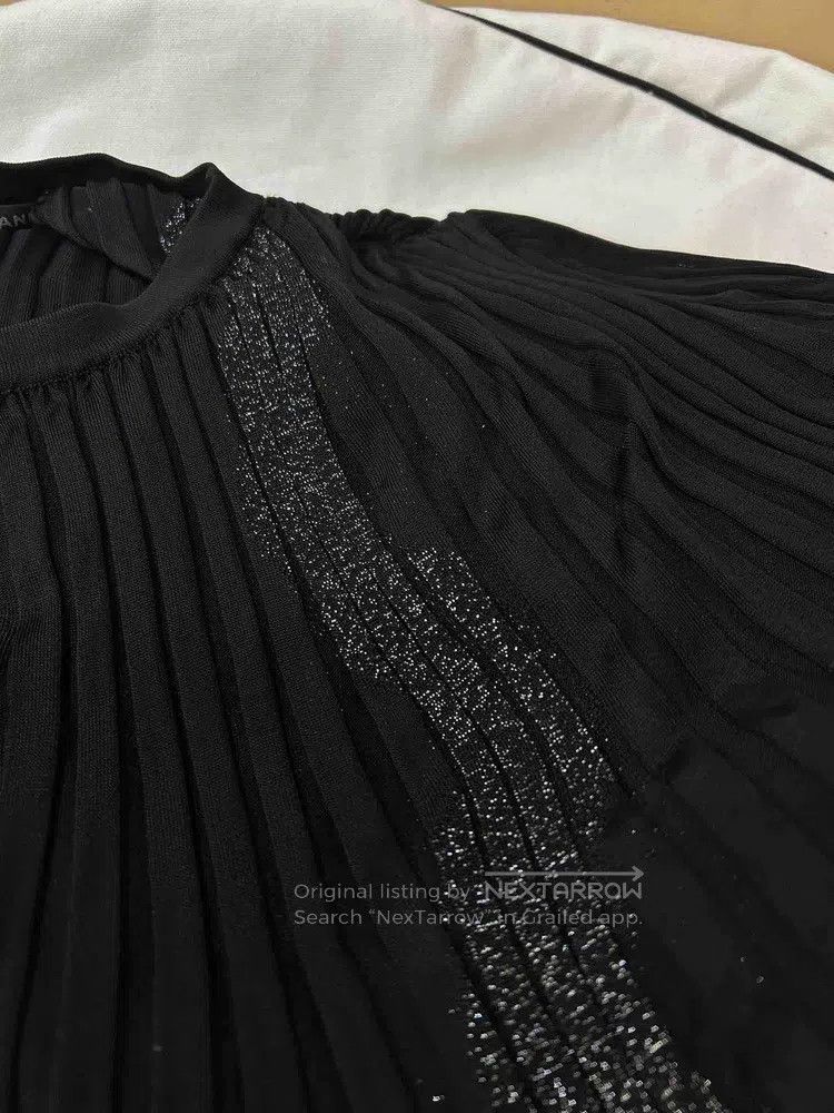 Chanel Chanel Black and silver glitter pleated long-sleeved dress Size XS / US 0-2 / IT 36-38 - 4 Thumbnail