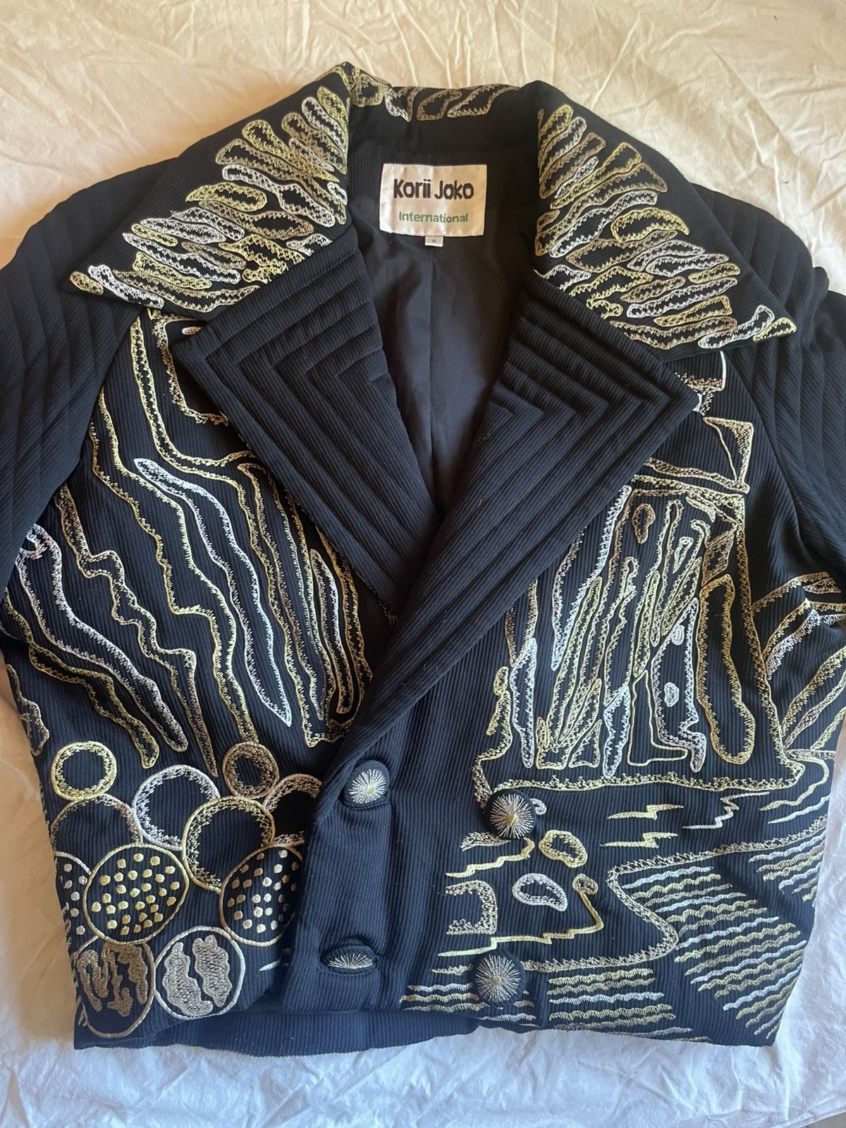 Other Vintage Korii Joko Embroidered Art-to-Wear Jacket Size US M / EU 48-50 / 2 - 15 Thumbnail