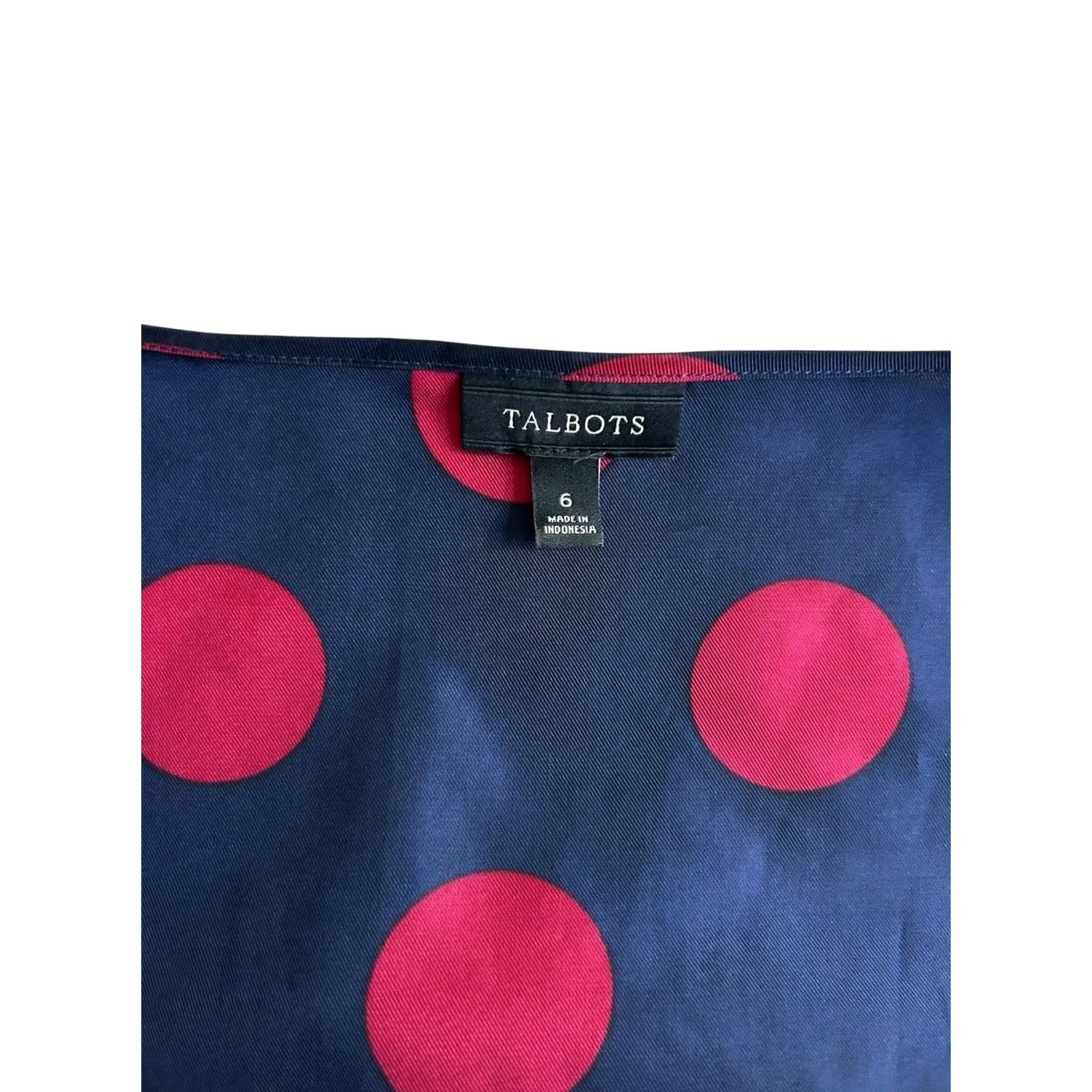 Talbots TALBOTS Women Tank Top 6 Multicolor Polka Dot Lightweight Pleat Front Polyester Size M / US 6-8 / IT 42-44 - 4 Thumbnail