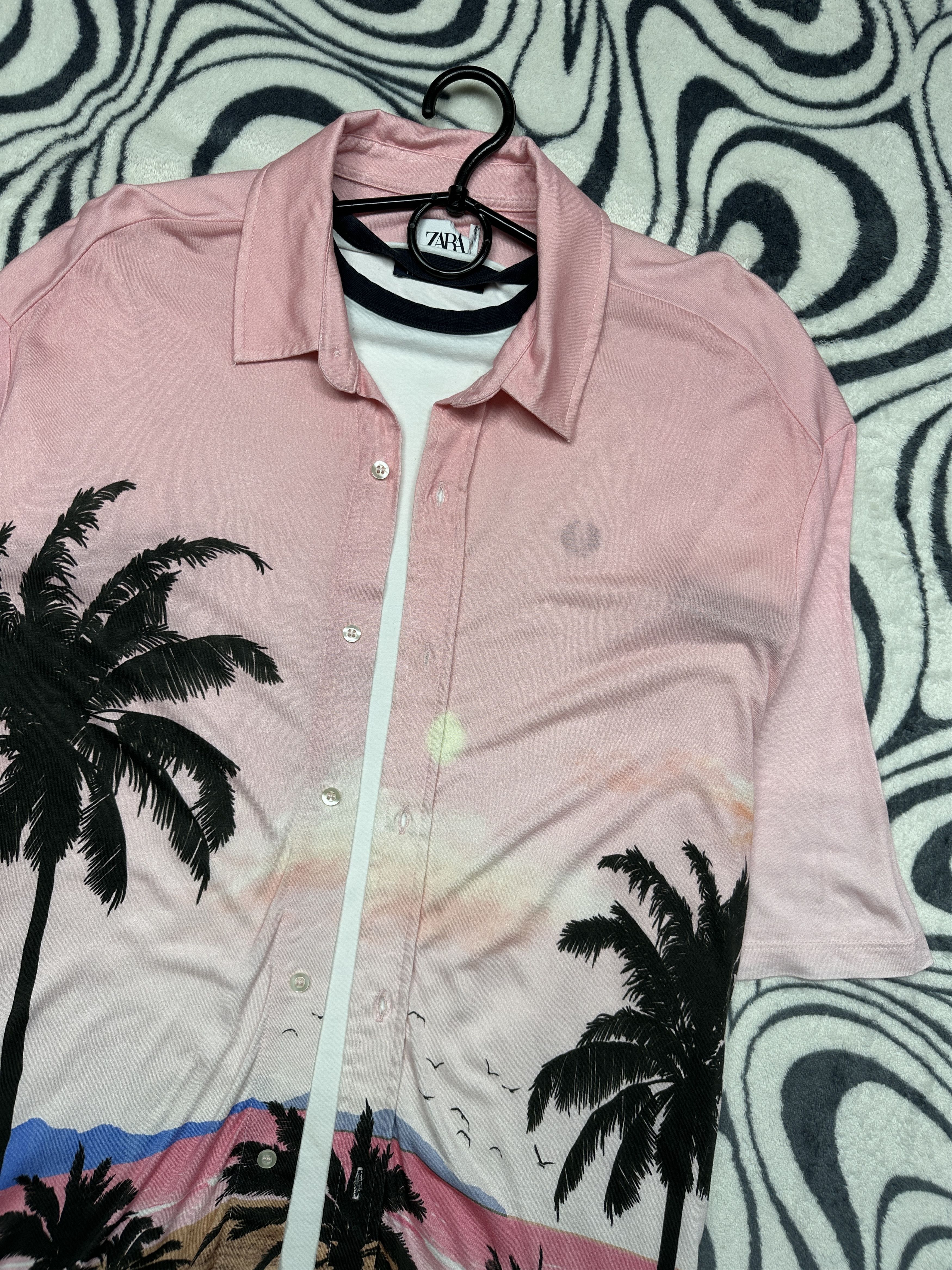 Zara Zara Vintage Mens Hawaiian Shirt Y2K Aloha Size US L / EU 52-54 / 3 - 2 Thumbnail