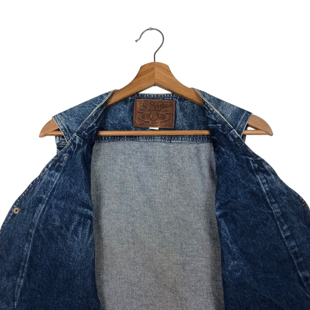 Japanese Brand 📌Vintage Denim Trucker Jacket Tank Top Blue Chaser Size US M / EU 48-50 / 2 - 15 Thumbnail