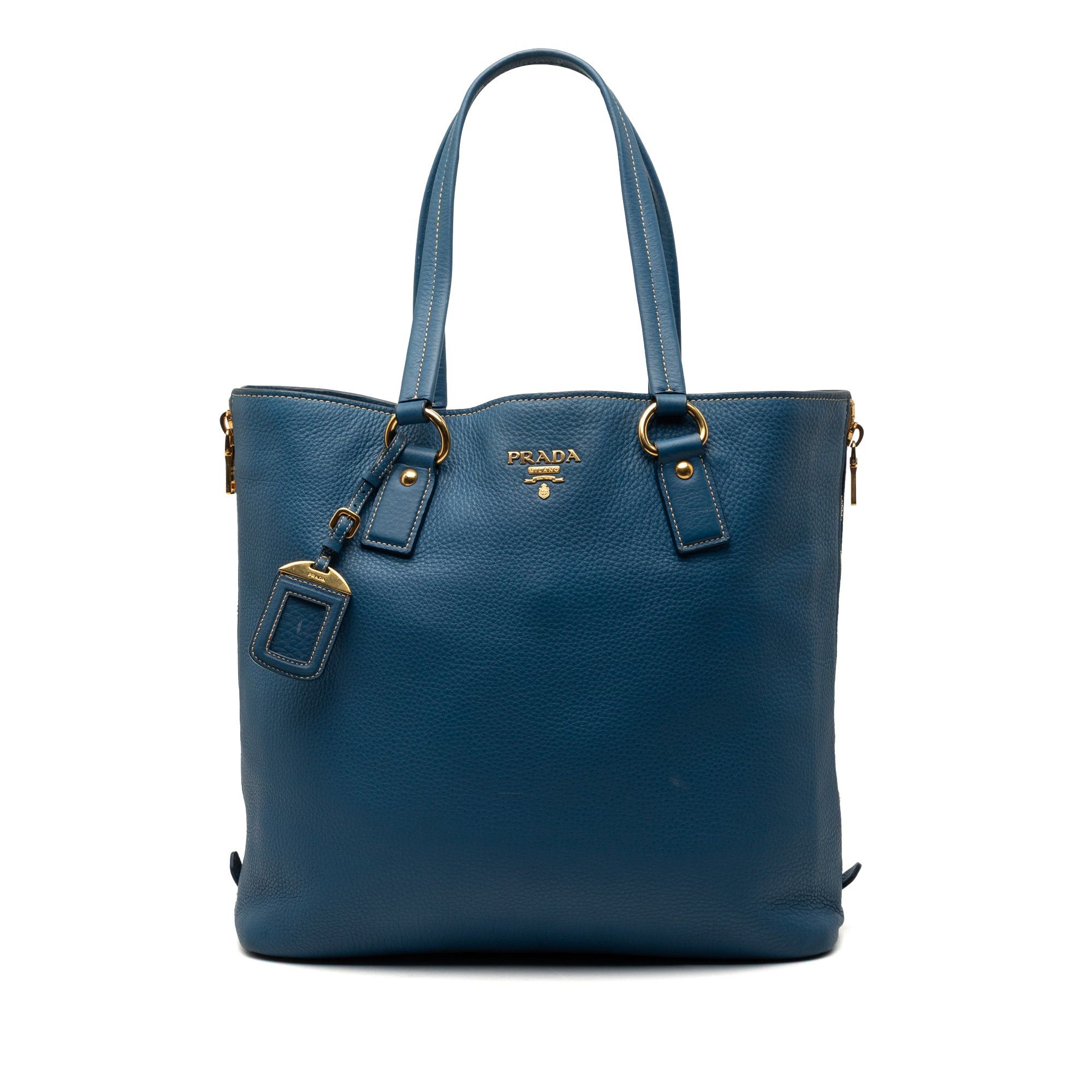 Prada Vitello Daino Side Zip Shopper Tote Size ONE SIZE - 1 Thumbnail