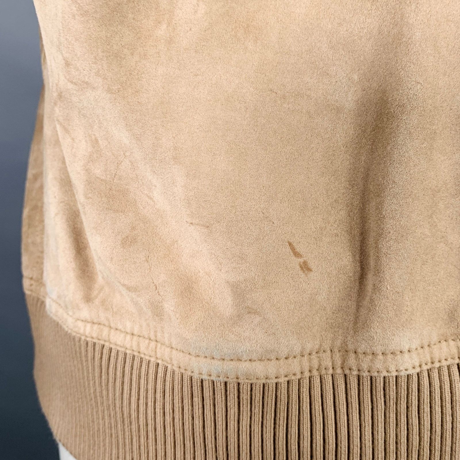 Balmain S Beige Calfskin Suede Hooded Asymmetrical Snaps Jacket Size US S / EU 44-46 / 1 - 6 Thumbnail