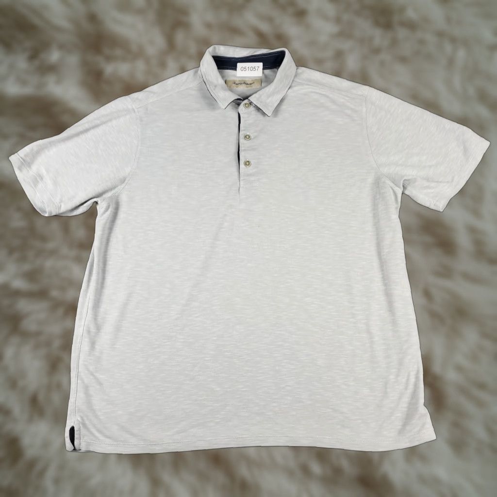 Tommy Bahama Tommy Bahama Polo Shirt Mens XL Gray Regular Short Sleeve Polo Shirt Casual Button Logo Classic Golf Size US XL / EU 56 / 4 - 1 Thumbnail