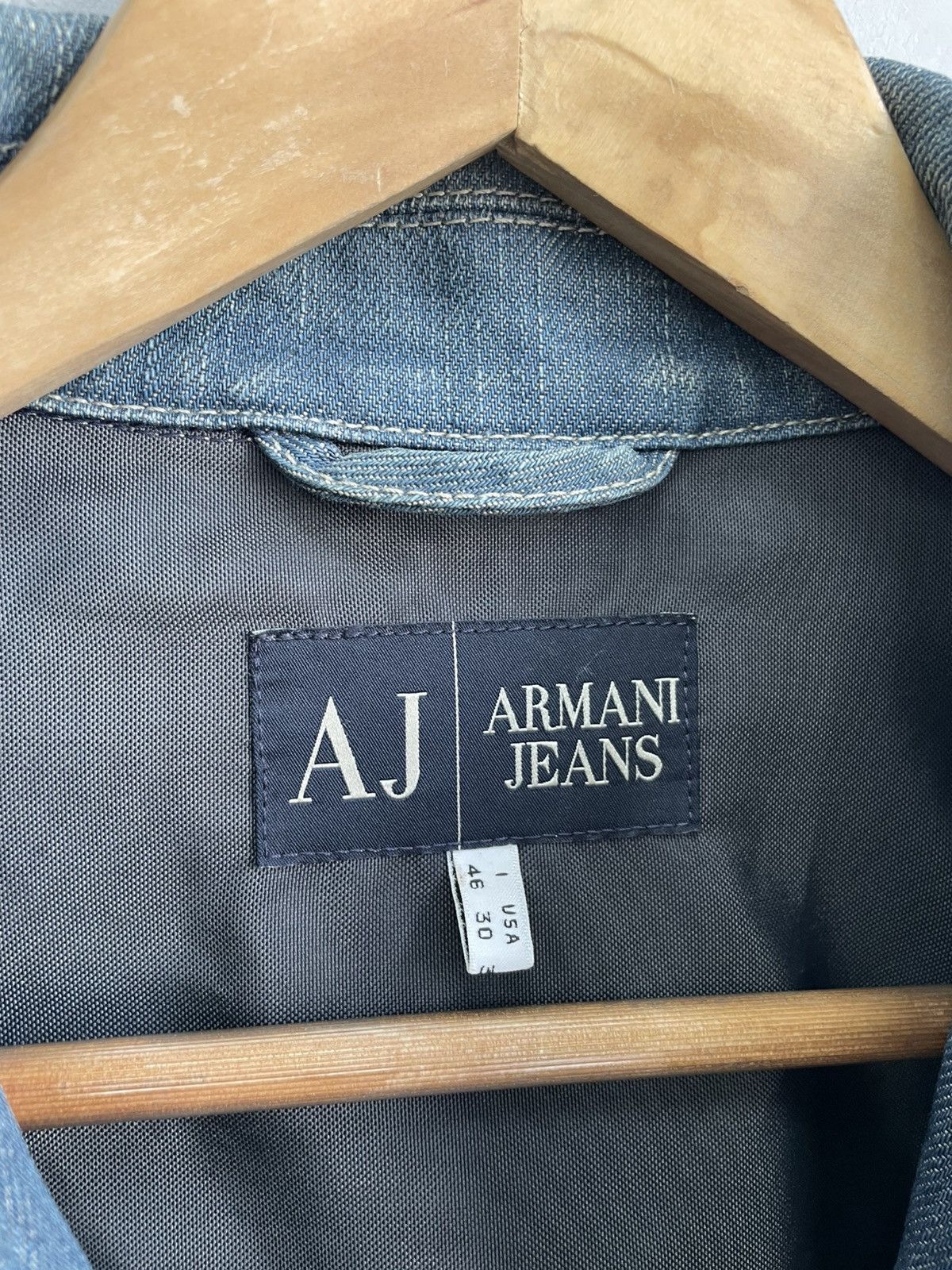 Armani Emporio Armani jeans retro denim distressed jacket y2k 90s Size US S / EU 44-46 / 1 - 6 Thumbnail