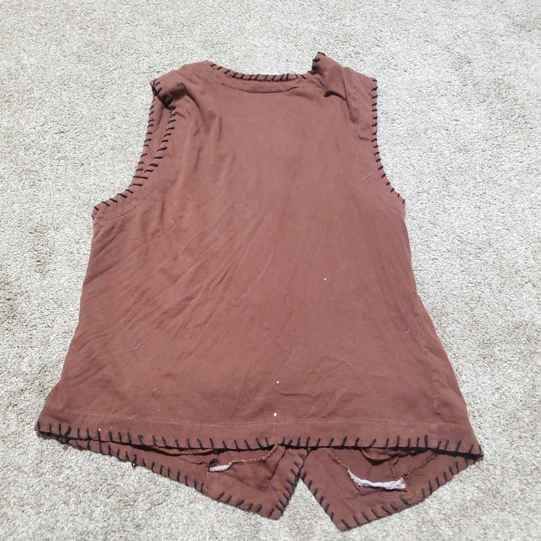 Vintage Styles TOGO Brown Western Button Up Cardigan Round Neck Sleeveless Women's M Size M / US 6-8 / IT 42-44 - 8 Thumbnail