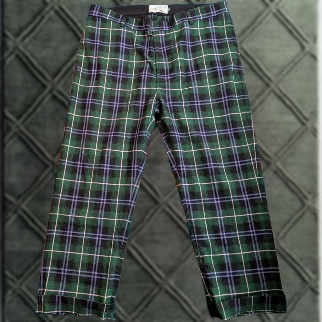 Vintage Bogey Boys Golf Pants 36x25 Tartan Plaid Trousers Macklemore Green Mens Size US 36 / EU 52 - 1 Thumbnail