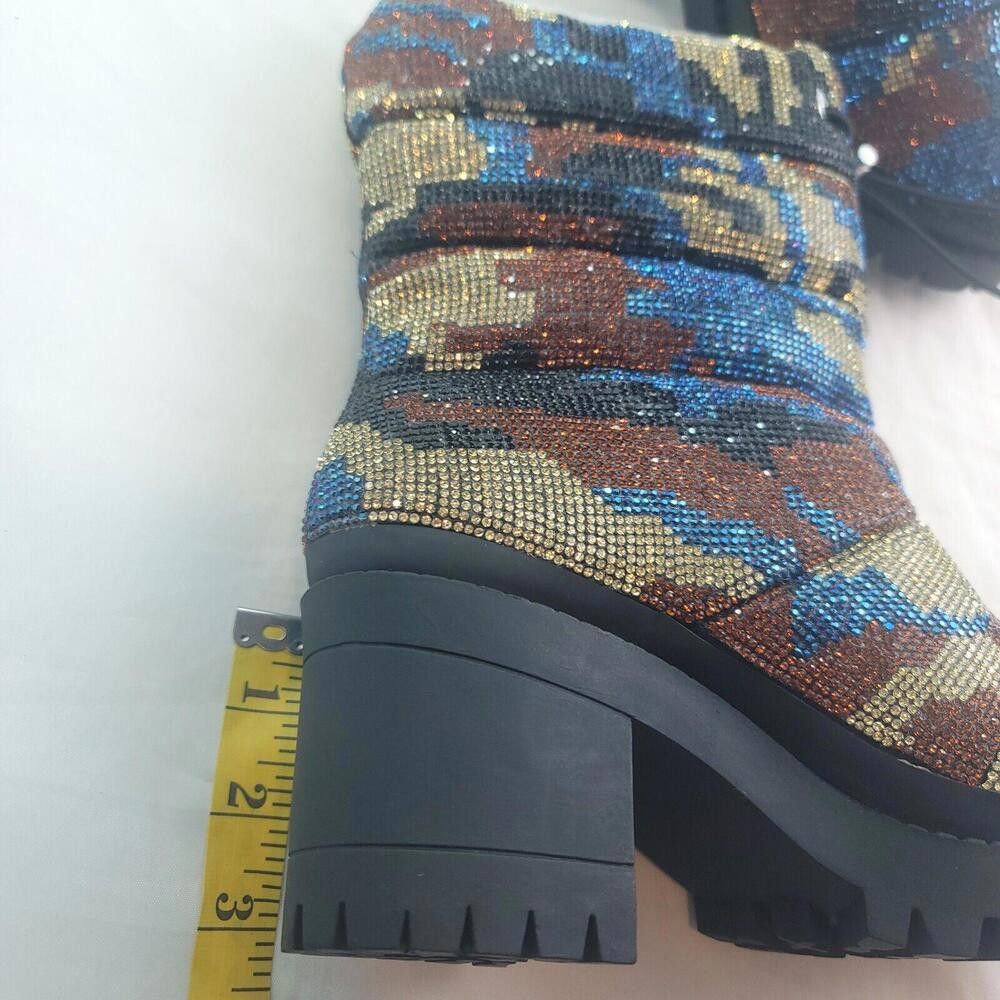 Steve Madden Steve Madden Women's Phoenix Blue Brown Camo Heeled Boots Size US 7 / IT 37 - 7 Thumbnail