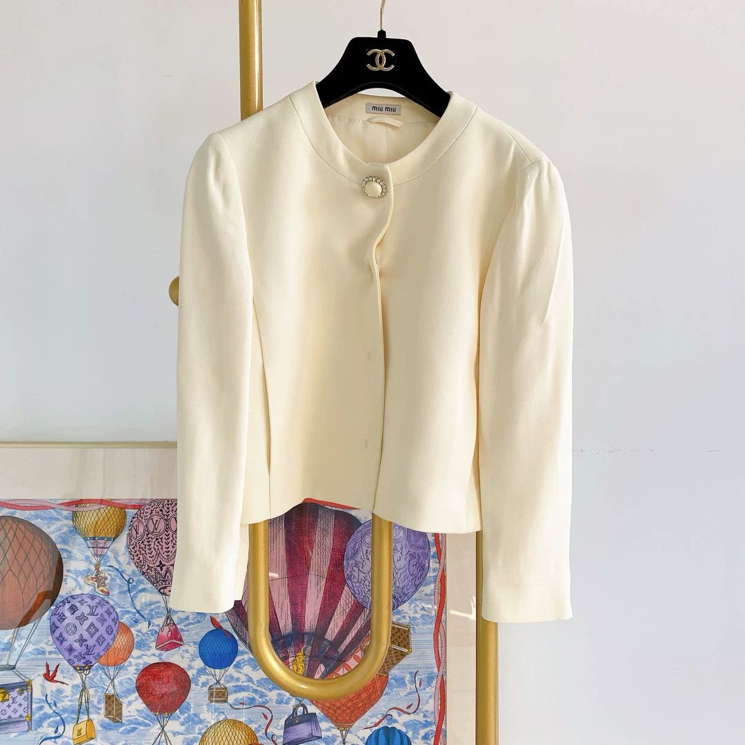 Miu Miu MIUMIU Beige Jacket 38EU Size XS / US 0-2 / IT 36-38 - 1 Thumbnail