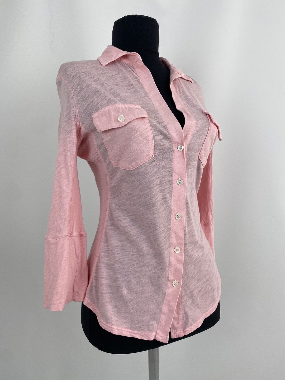 James Perse Standard James Perse Light Pink 3/4 Sleeve Button Up Shirt Size M / US 6-8 / IT 42-44 - 11 Thumbnail