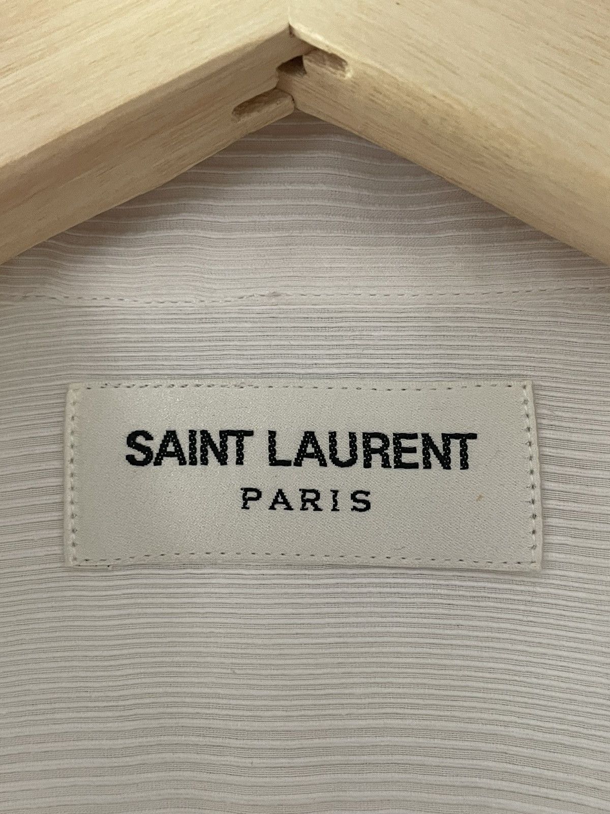 Saint Laurent Paris 2019 White Silk Ribbed Shirt Size US M / EU 48-50 / 2 - 5 Thumbnail