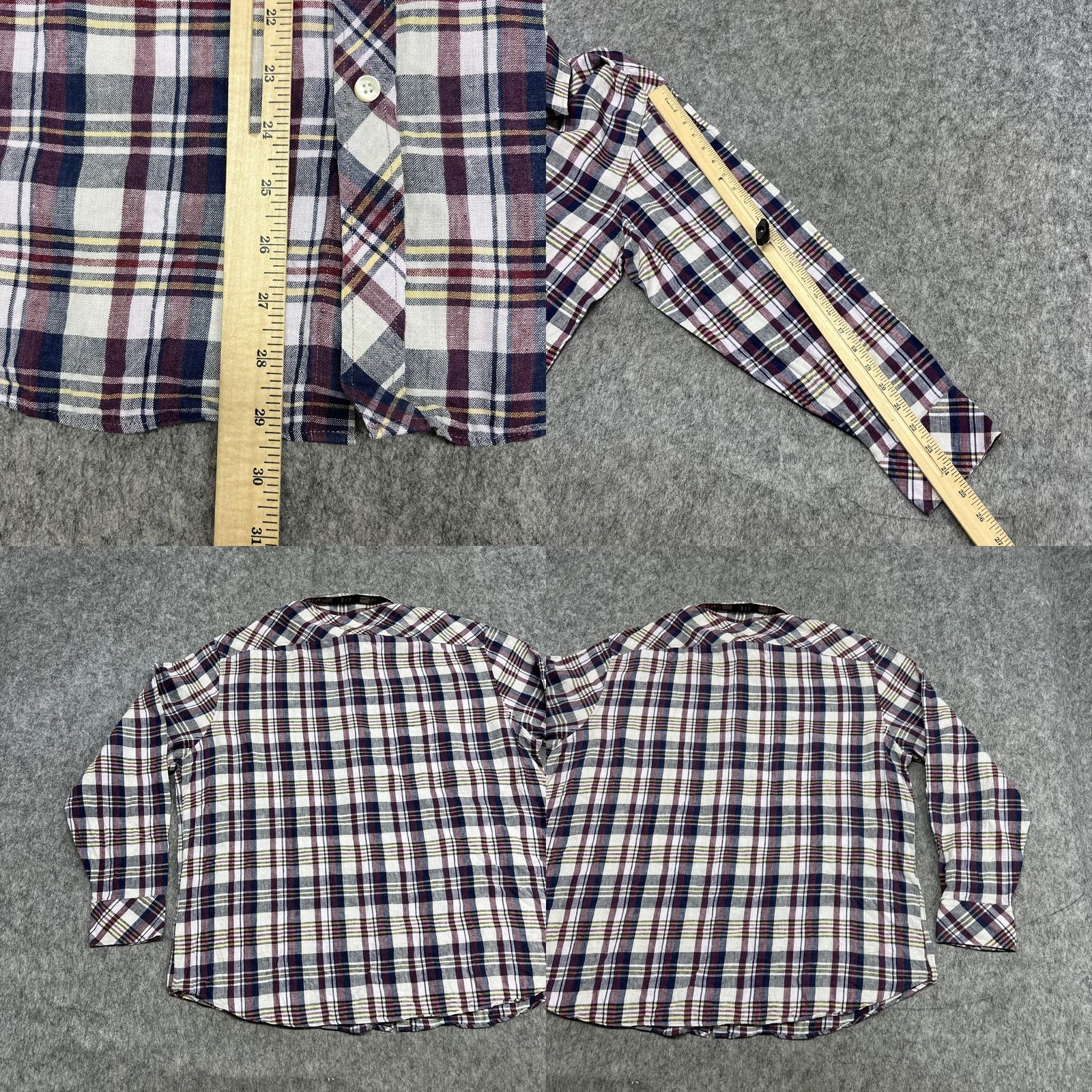 Murano Murano Shirt Mens XL Multicolor Plaid Baird McNutt Linen Long Sleeve Preppy Size US XL / EU 56 / 4 - 9 Thumbnail