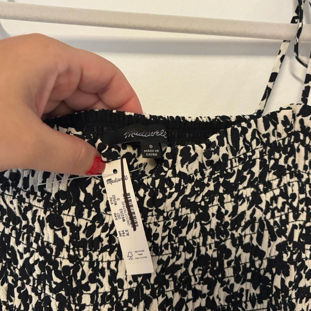 Madewell NWT Madewell Tie Shoulder Midi Dress in Floral Black Size 0 Size XS / US 0-2 / IT 36-38 - 6 Thumbnail
