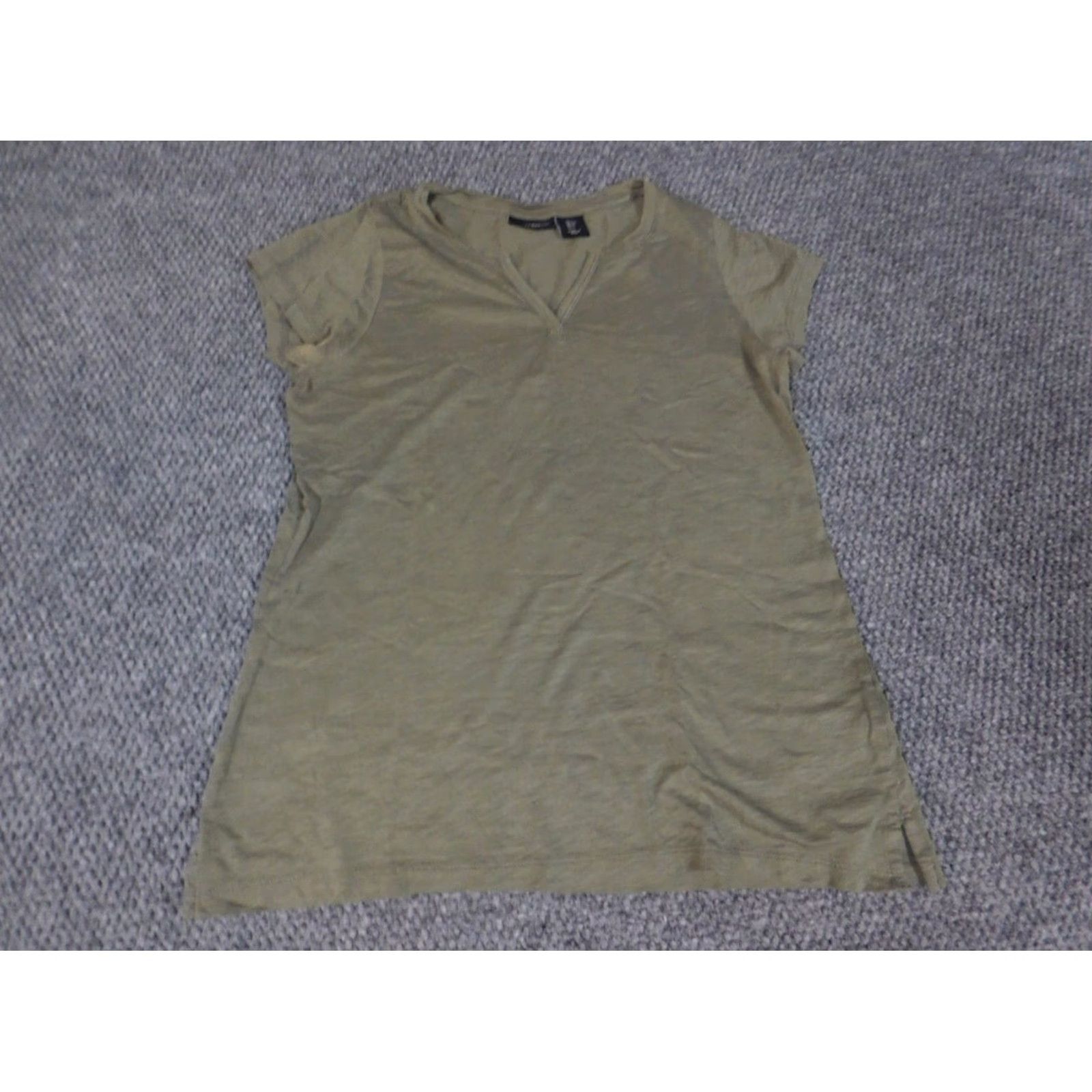 Madison Mercer & Madison Womens Blouse Small Green stretch Shirt Short Sleeve Collared Pullover Casual Cotton Size S / US 4 / IT 40 - 2 Thumbnail