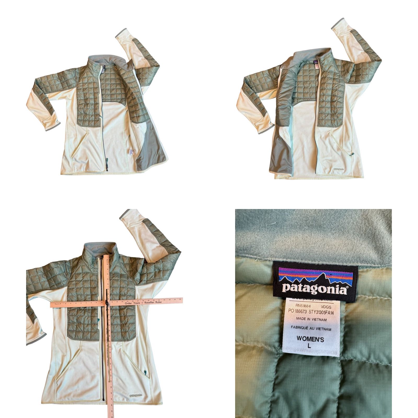 Patagonia Patagonia Worn Wear Women's Hybrid Down Jacket Polartec Green Size Large Verdigris Size L / US 10 / IT 46 - 8 Thumbnail