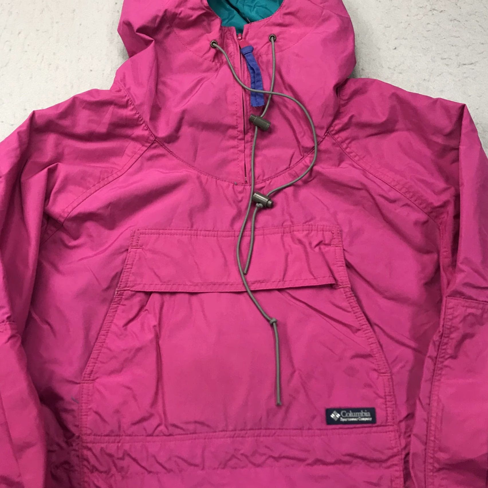 KangaROOS VINTAGE Columbia Jacket Womens Large Pink Purple Anorak Kangaroo Nylon 80s Size L / US 10 / IT 46 - 2 Thumbnail