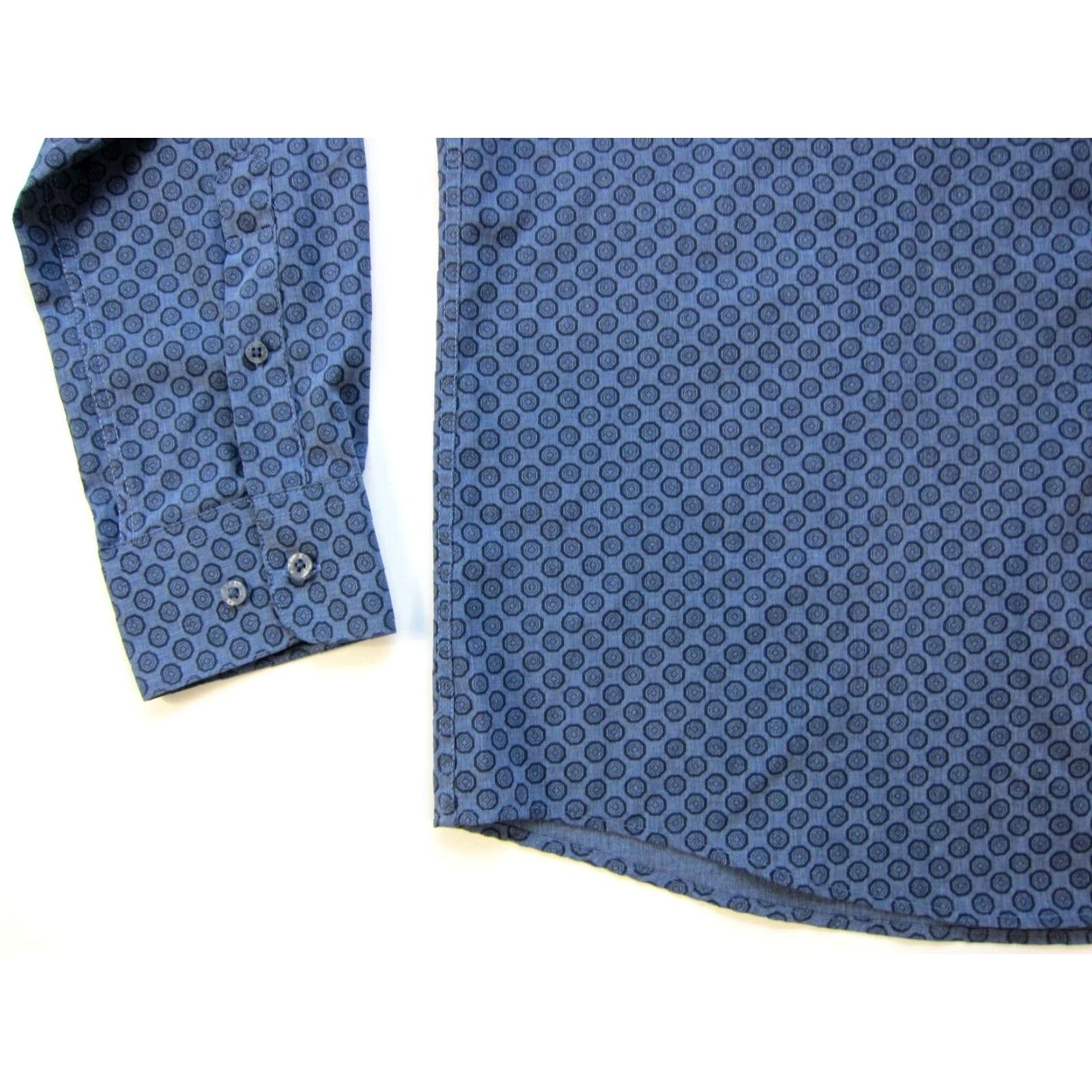 Lucky Brand Lucky Brand Shirt Men L 4 Way Stretch Blue Polka Dot Button Long Sleeve Slim Fit Size US L / EU 52-54 / 3 - 5 Thumbnail