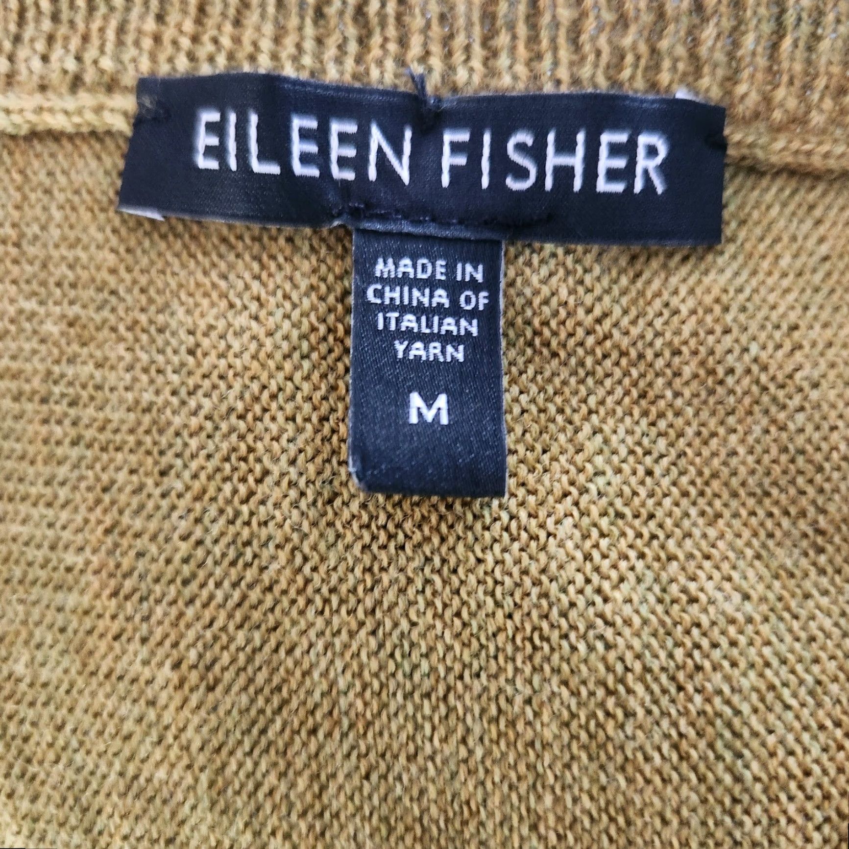 Eileen Fisher Eileen Fisher Women's Knit Sweater V-Neck 3/4 Sleeve Olive Italian Yarn Cotton Nylon Lightweight All Seasons Regular M Womens Size M / US 6-8 / IT 42-44 - 6 Thumbnail