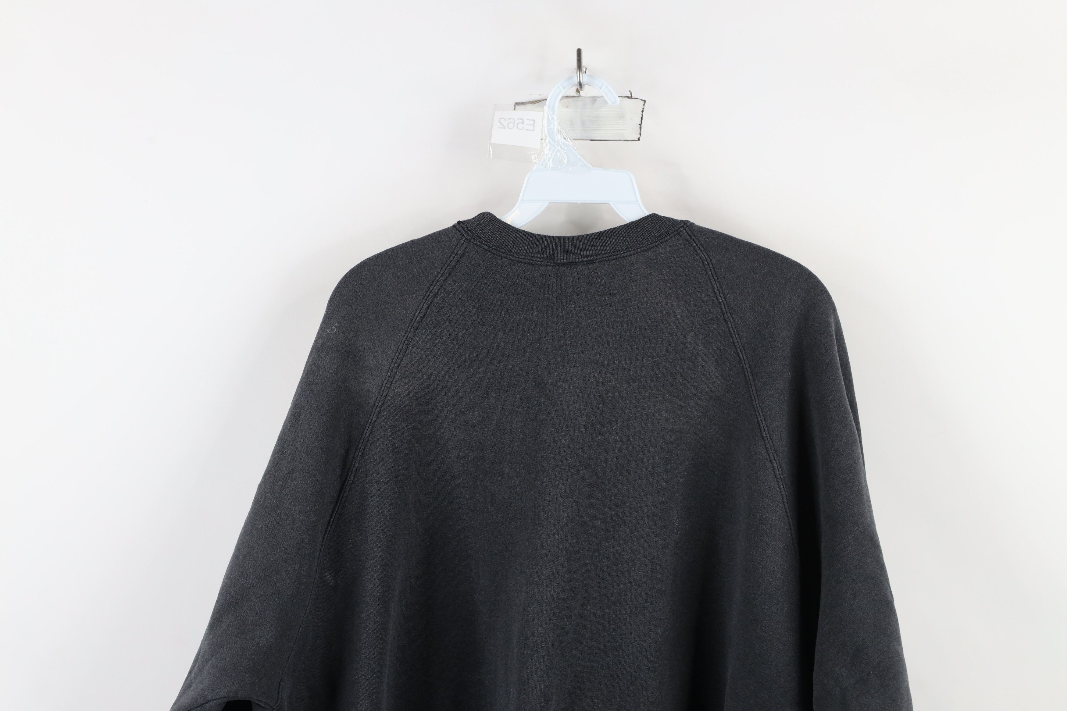 Vintage Vintage 90s Streetwear Faded Blank Crewneck Sweatshirt Black Size XXL / US 16-18 / IT 52-54 - 13 Thumbnail