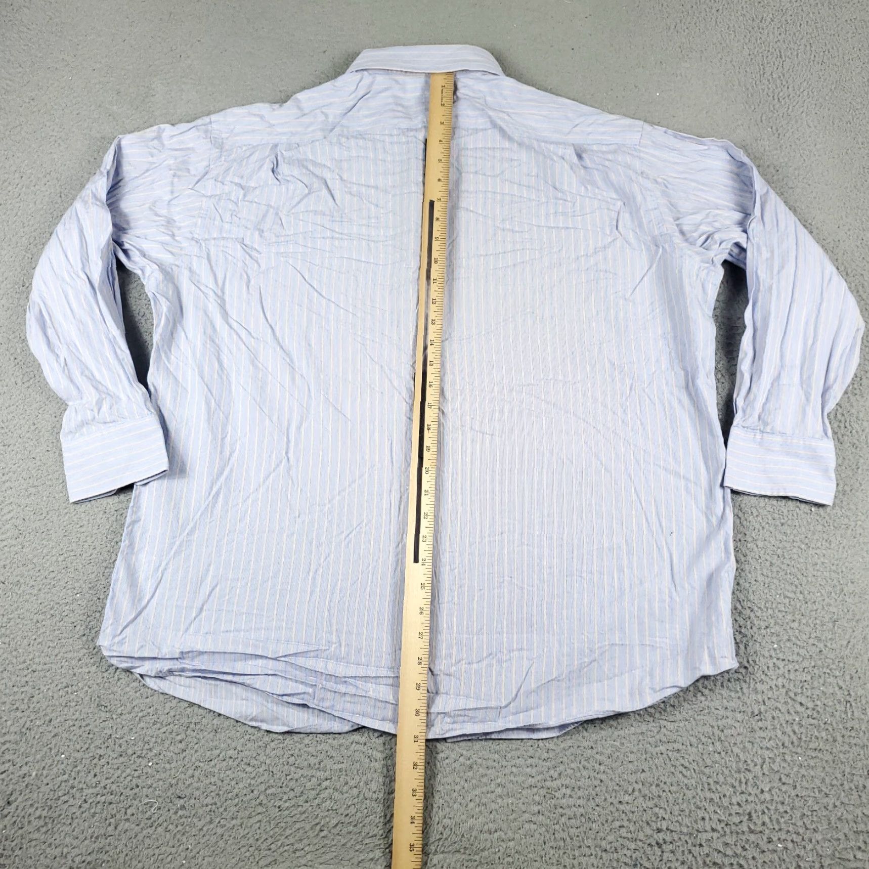 Tommy Bahama VINTAGE? No, it's Tommy Bahama Shirt Mens 17.5 Blue Striped Dress Button Up Long Sleeve Size 46R - 3 Thumbnail
