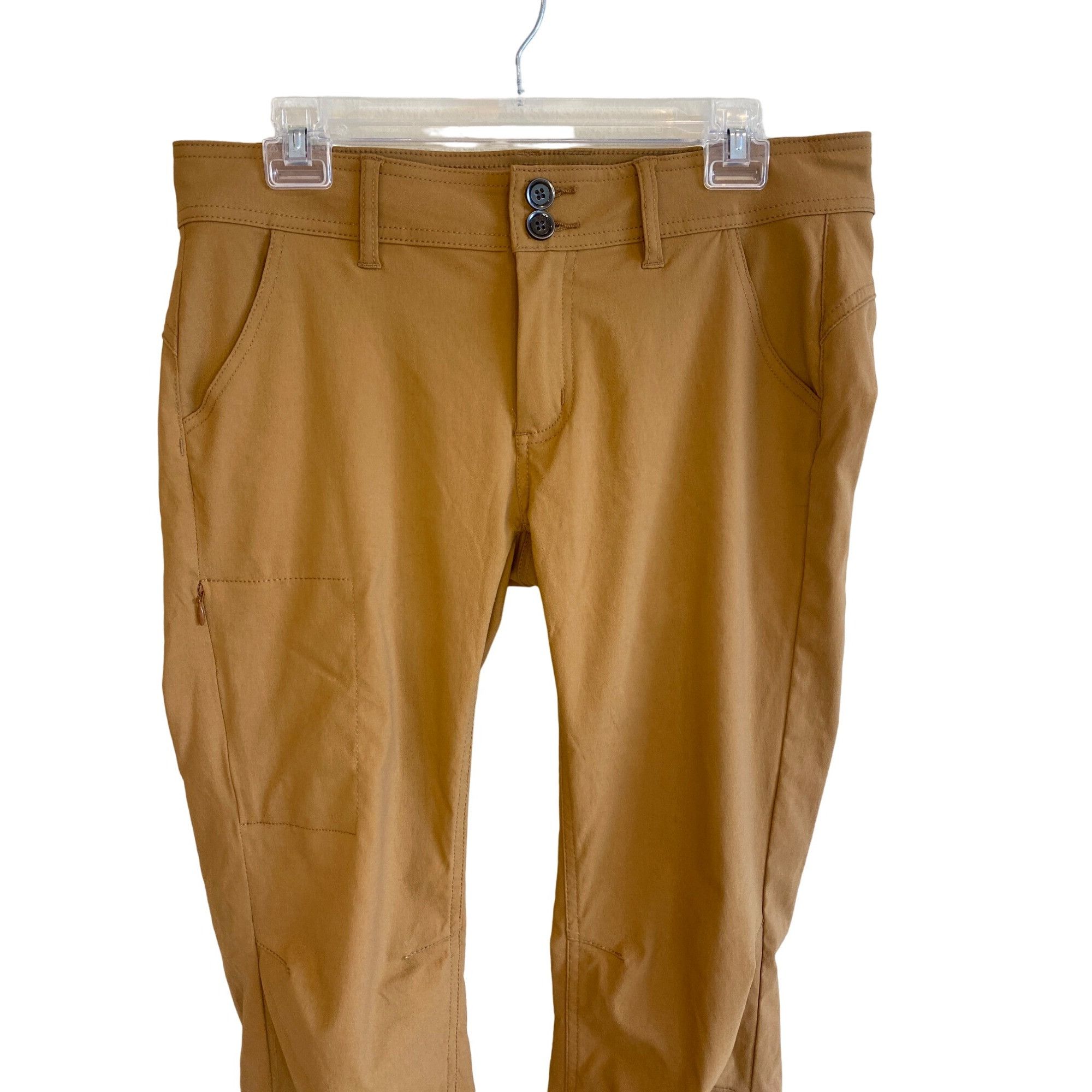 Prana NWT PrAna Halle Pants Women's 8 Short Tan Snap Roll Up Quick Size 30" / US 8 / IT 44 - 17 Thumbnail