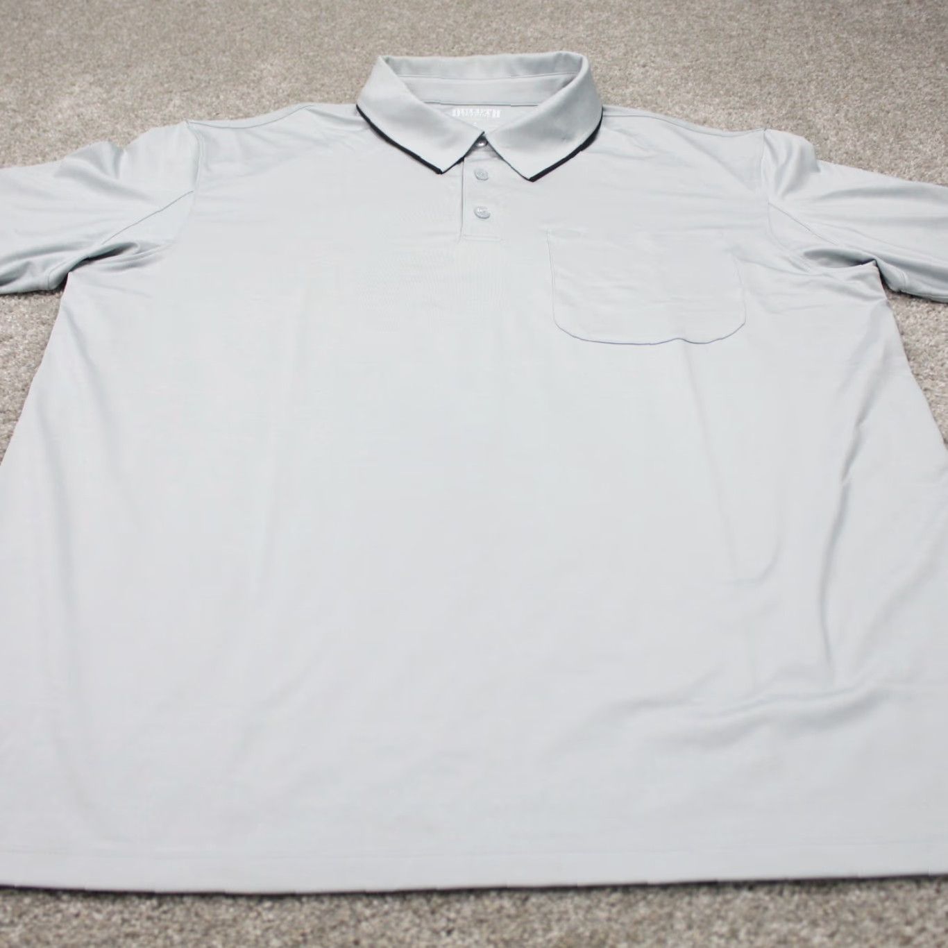 Vintage Duluth Mens Large Polo Shirt Gray Short Sleeve Stretch Polyester Spandex Regular Fit Pullover Classic Outdoor Golf Hiking Walking Size US L / EU 52-54 / 3 - 2 Thumbnail