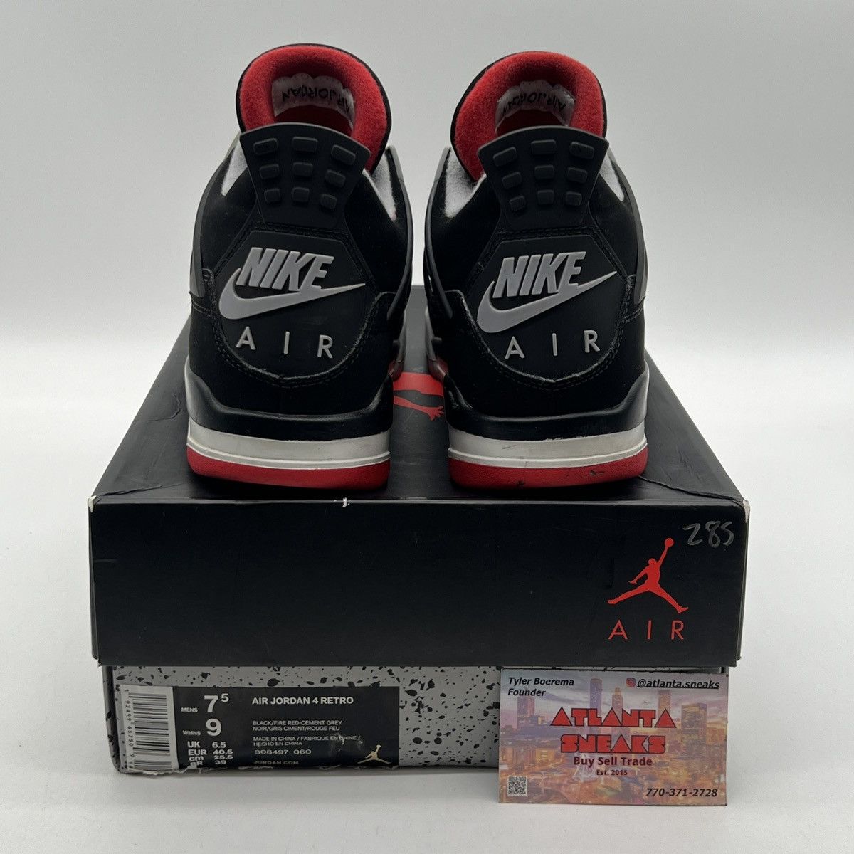 Jordan Brand Air Jordan 4 bred Size US 7.5 / EU 40-41 - 3 Thumbnail