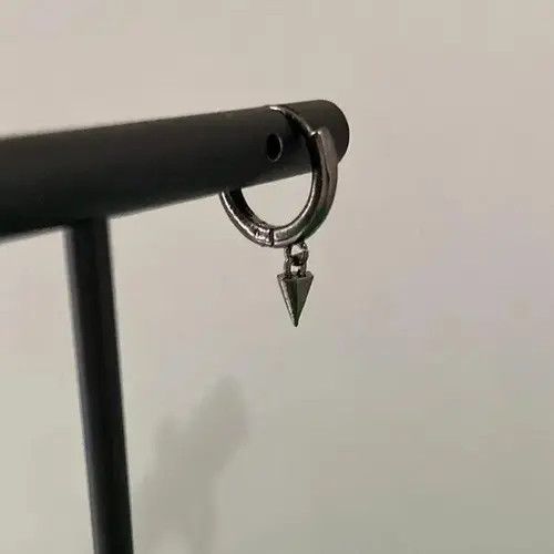 Sterling Silver Tiny Geometric Triangle Cone Dangle Drop Earrings for Men Size ONE SIZE - 3 Thumbnail