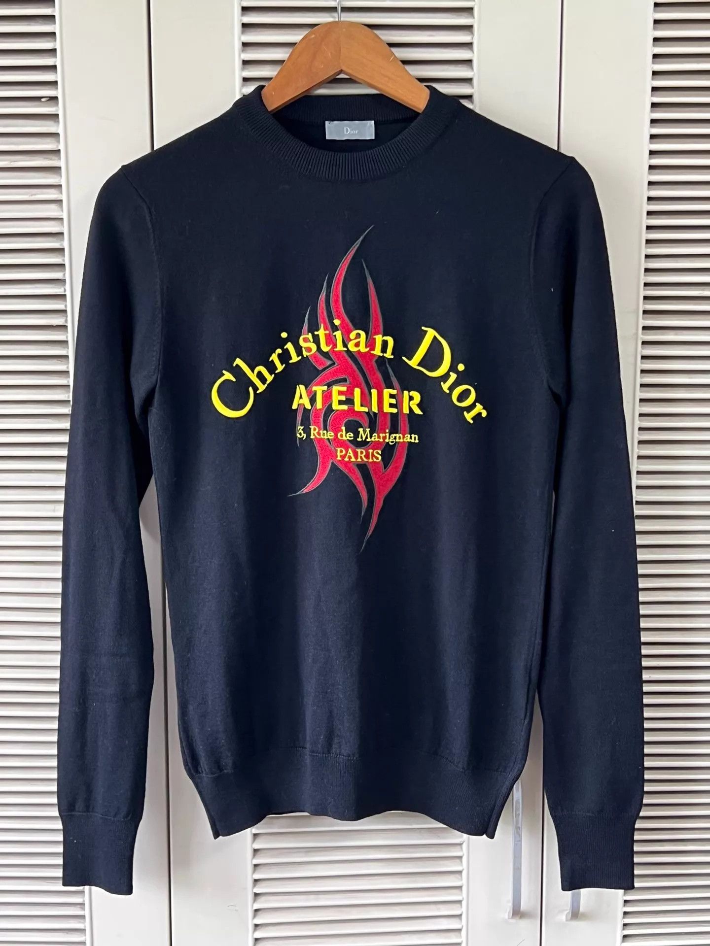 Dior Dior ATELIER Flame Embroidered Hoodie M Black Size US XS / EU 42 / 0 - 1 Thumbnail