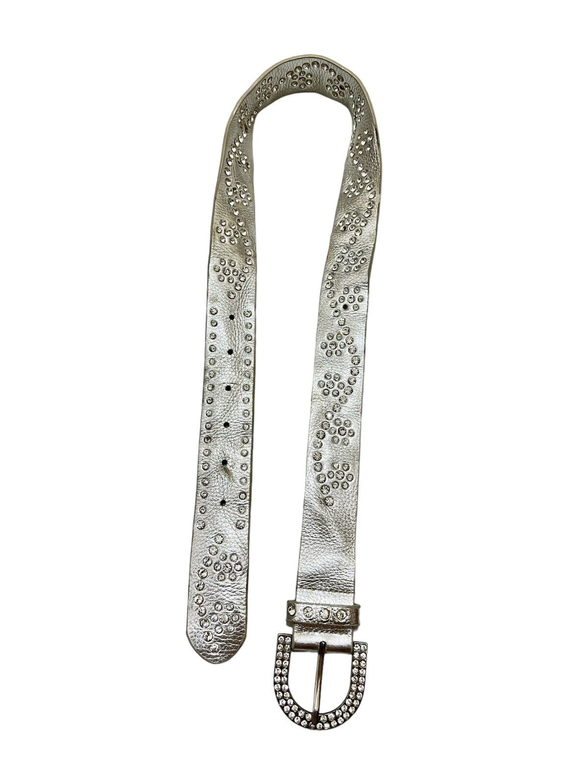 image of Archival Clothing x If Six Was Nine Vintage Silver Crystal Studed Belt, Men's