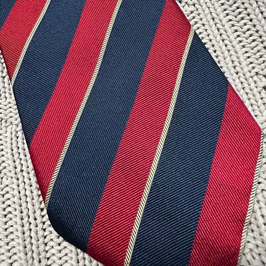 Fendi Fendi red and navy striped Italian silk tie Size ONE SIZE - 2 Thumbnail