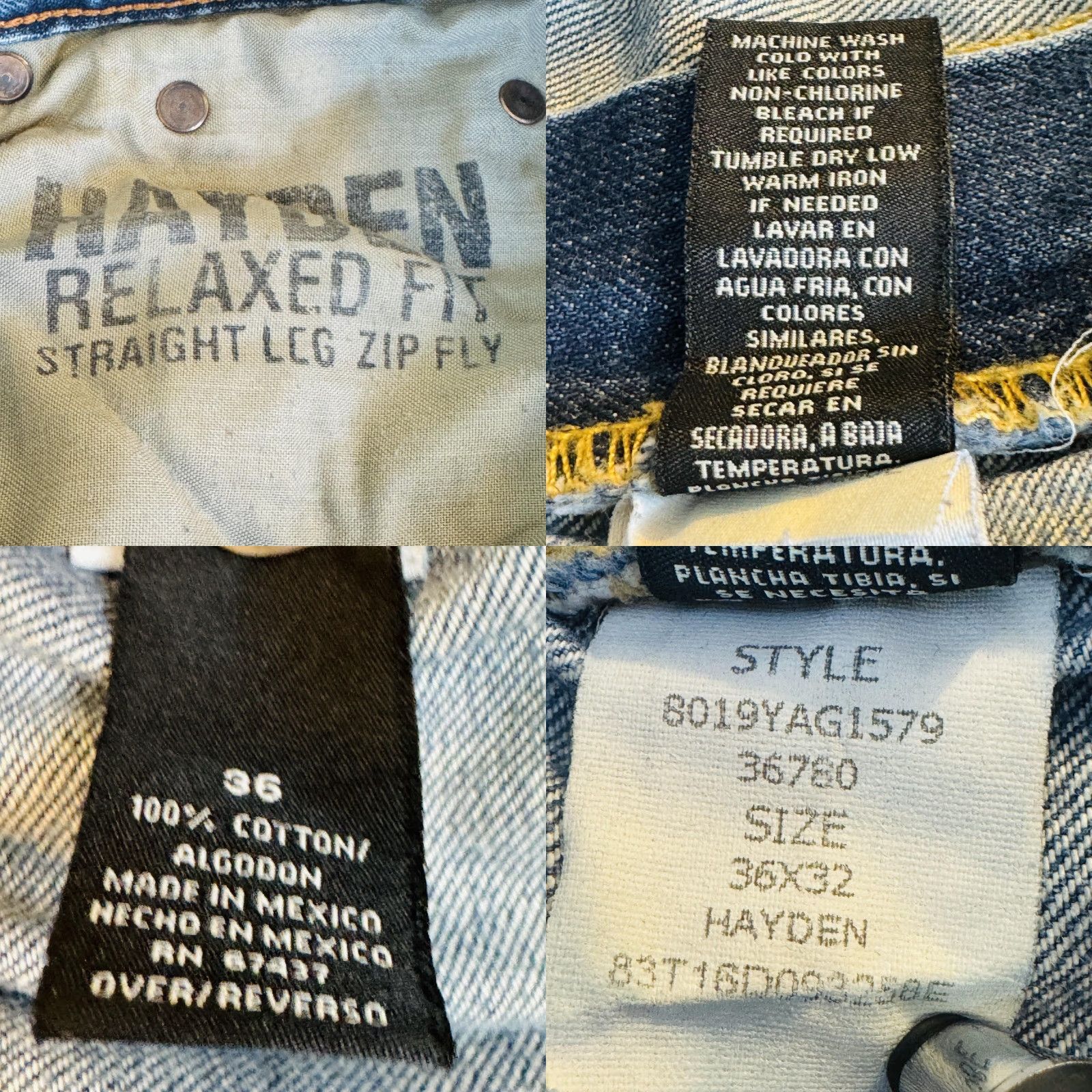 Vintage Polo Jeans Co. Hayden Jeans Mens 36x32 Blue Medium Wash Straight Relaxed Zip Fly Jeans Size US M / EU 48-50 / 2 - 8 Thumbnail
