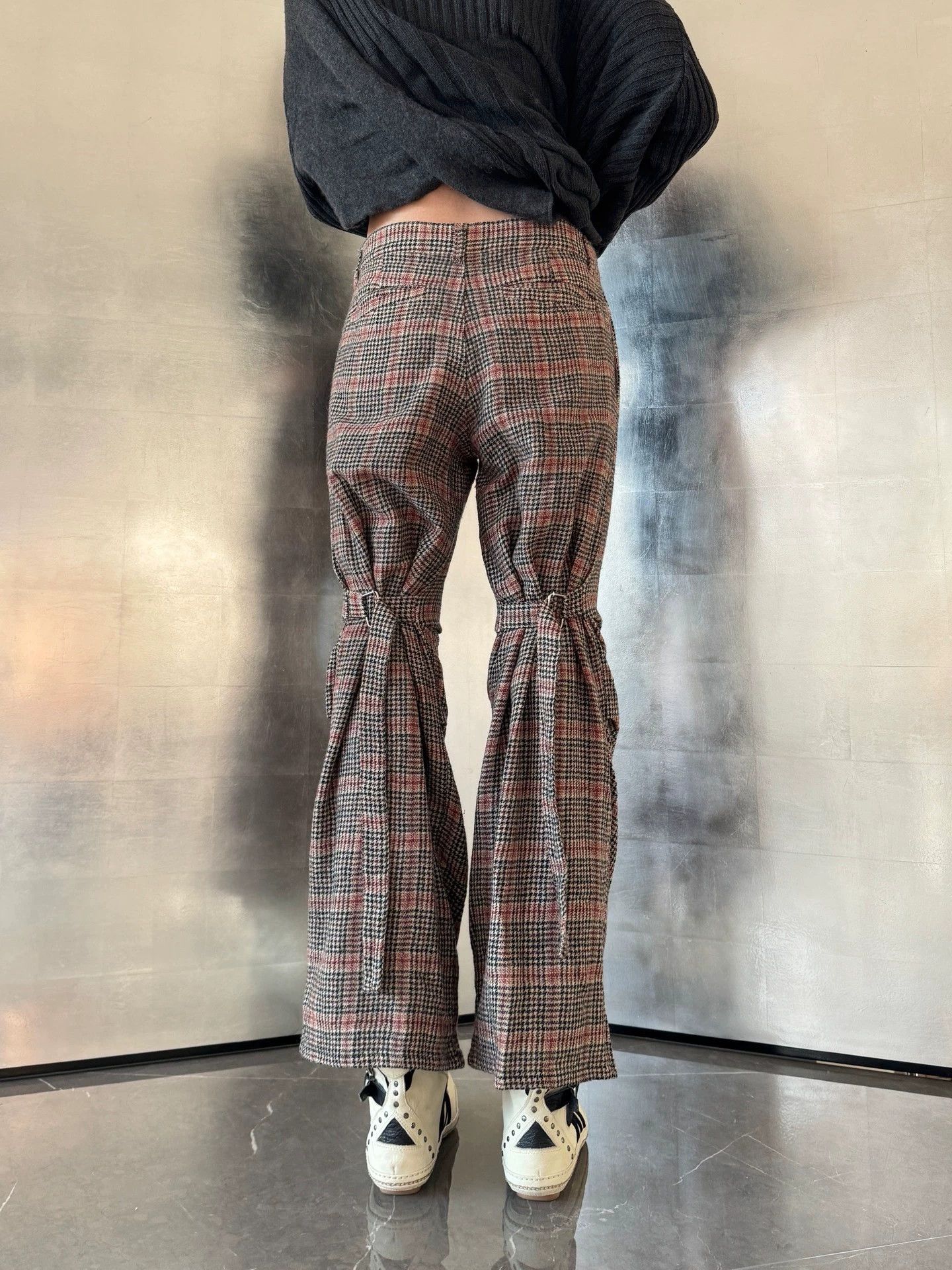Vintage Vintage Japanese Houndstooth Wool Knee Strap Pants Size M Size 27" / US 4 / IT 40 - 1 Thumbnail