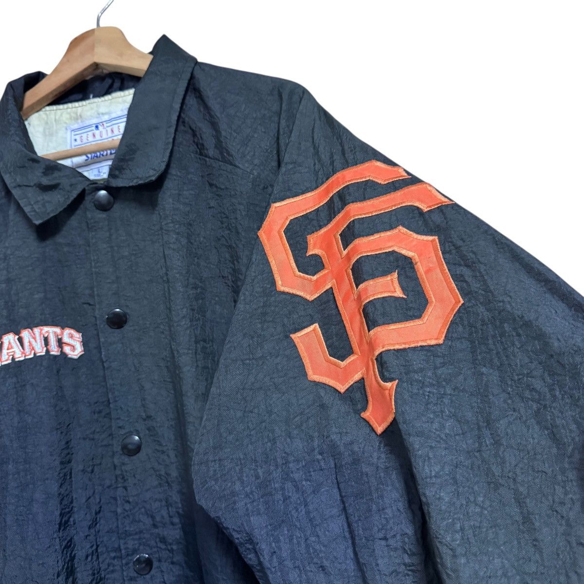 MLB Vintage San Francisco Giants Nylon Bomber Jacket Starter Size US L / EU 52-54 / 3 - 3 Thumbnail