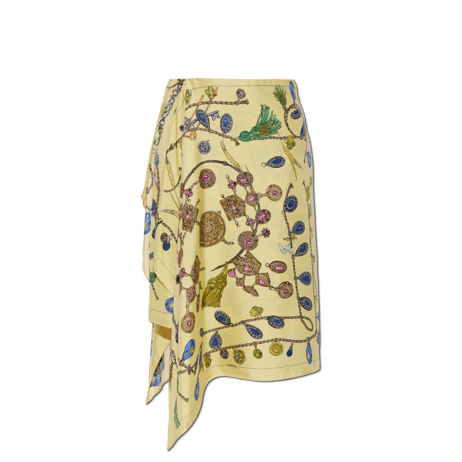 Versace Yellow Silk Skirt Women's Size:It 4, Women's (Size 30)