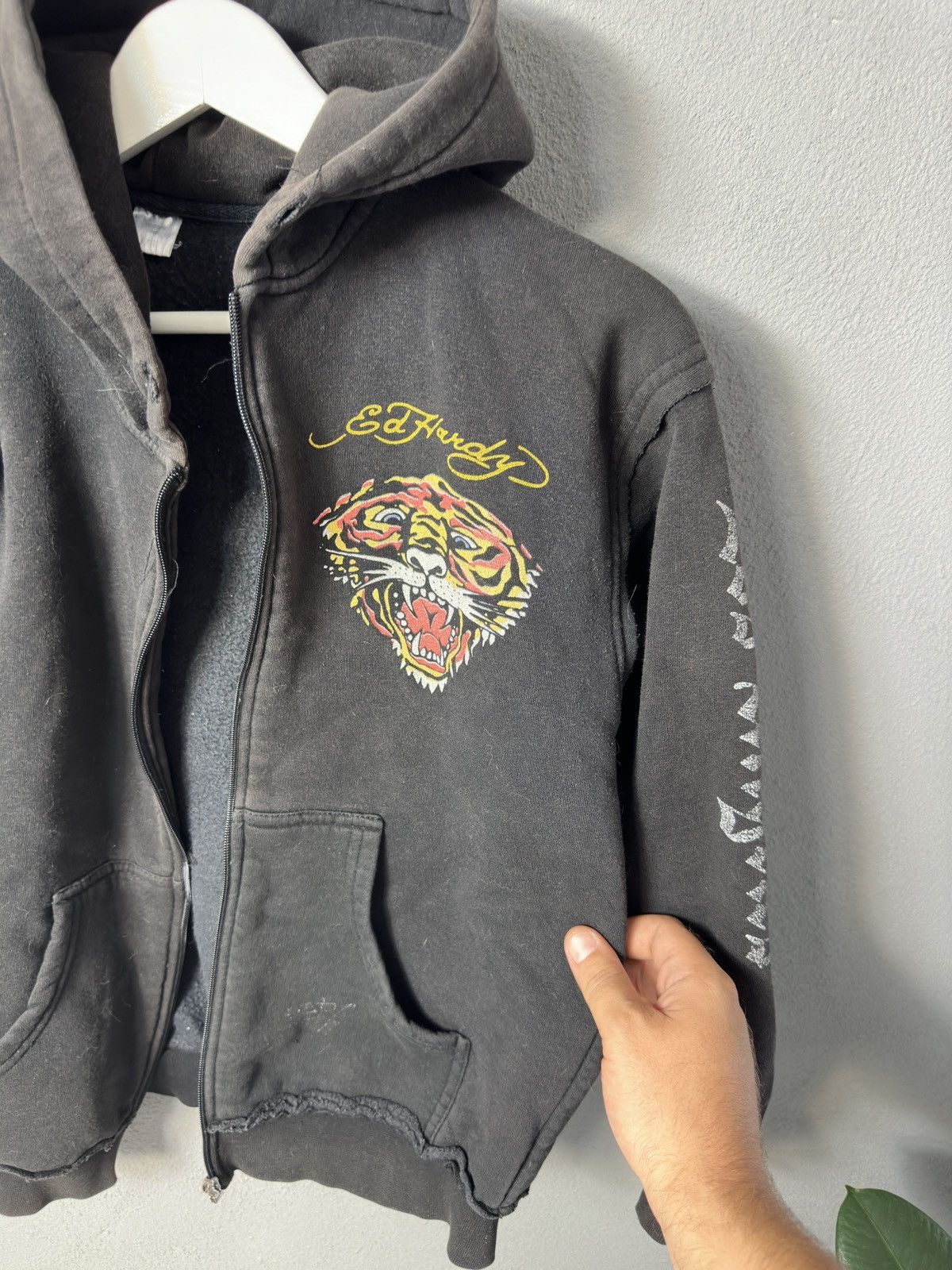 Christian Audigier × Ed Hardy × Vintage Ed Hardy Zip Up Hoodie Faded Size US XS / EU 42 / 0 - 9 Thumbnail