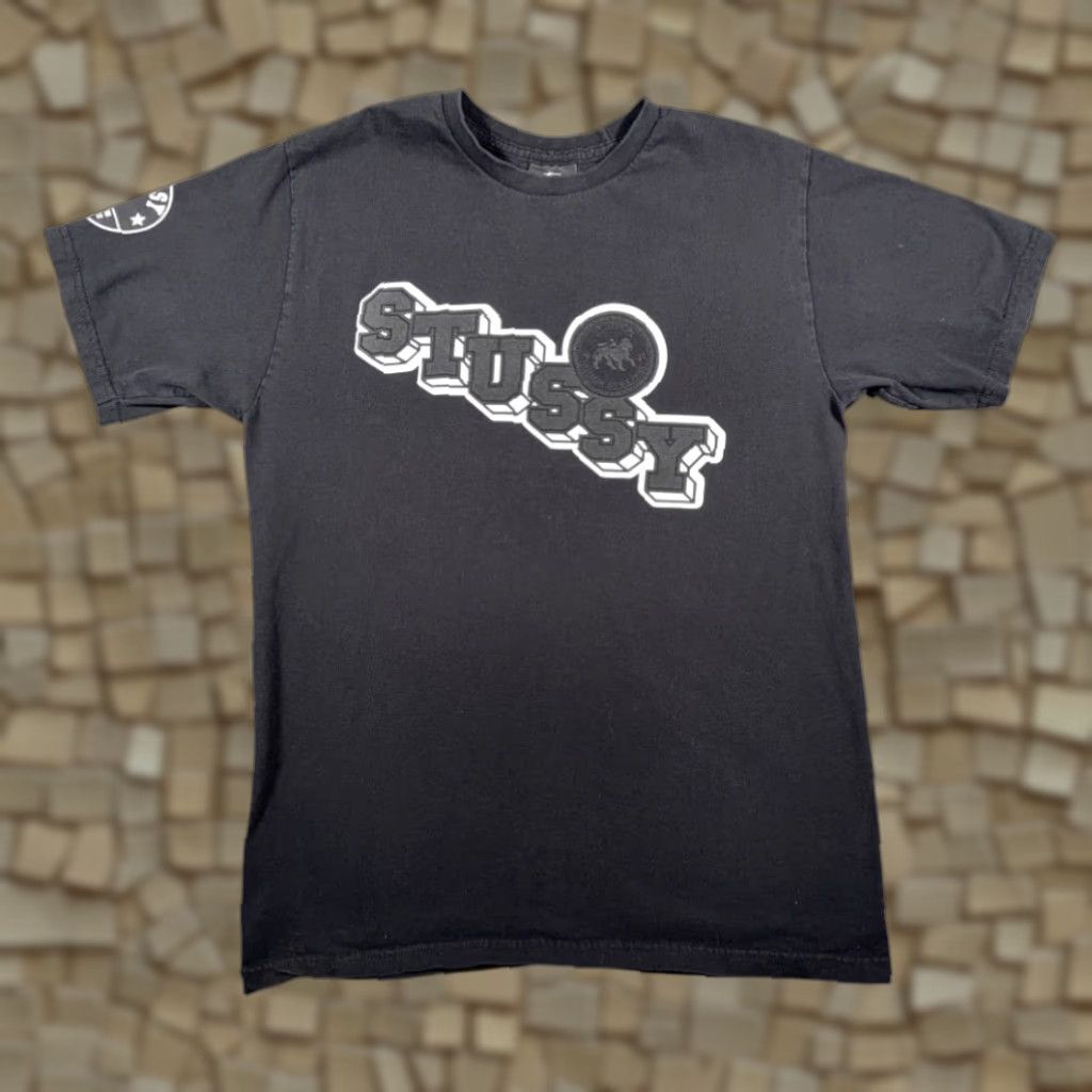 Spell VINTAGE Stussy Shirt Adult MEDIUM Black Skater Big 4 Cities Spell Out Logo Y2K Shirt Mens Size US M / EU 48-50 / 2 - 1 Thumbnail