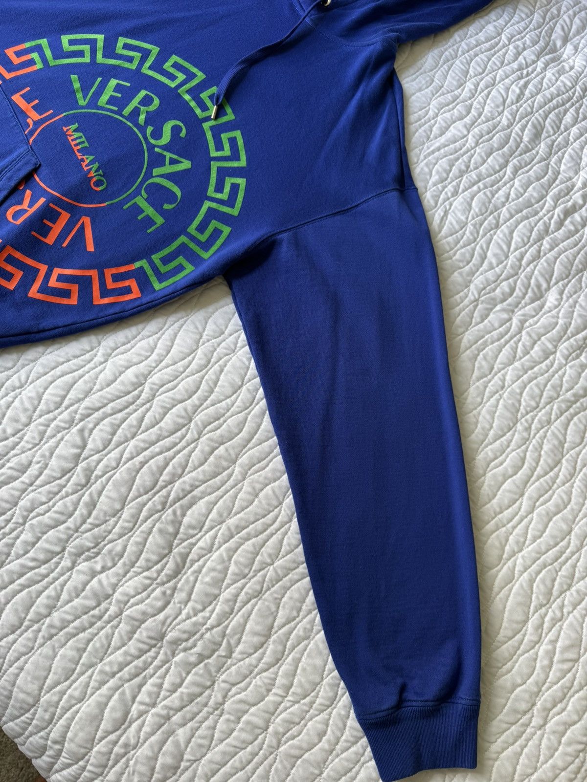 Versace Versace Milano Logo Hoodie Blue Mitchel Fit Fits XL Size US XL / EU 56 / 4 - 8 Thumbnail