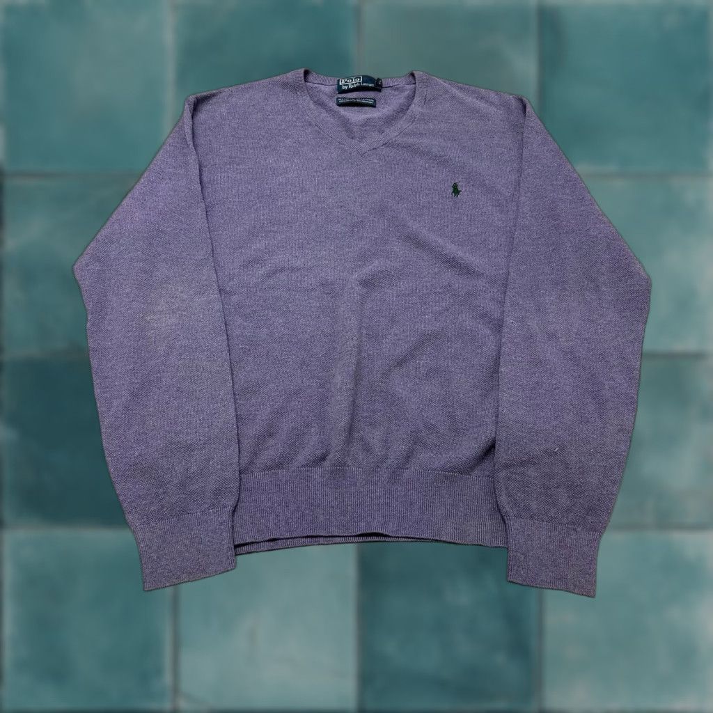 Polo Ralph Lauren VINTAGE Polo Ralph Lauren Purple Mens XL Mini Pony Cashmere Knit Sweater Size US XL / EU 56 / 4 - 1 Thumbnail