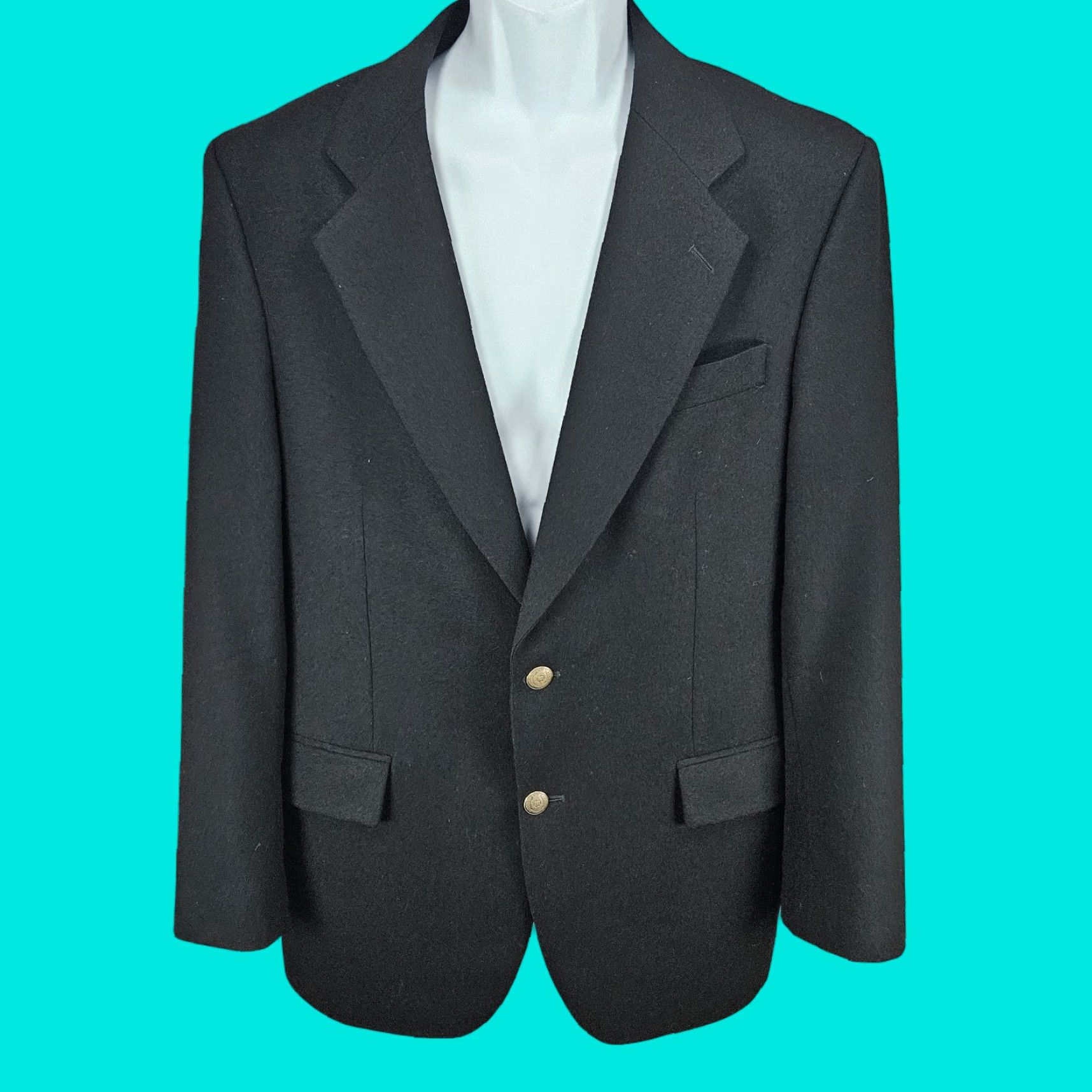 Jos. A. Bank VINTAGE Jos A Bank Black Cashmere Wool Lanerossi Italian Corporate Collection Blazer 39R Size 40R - 1 Thumbnail