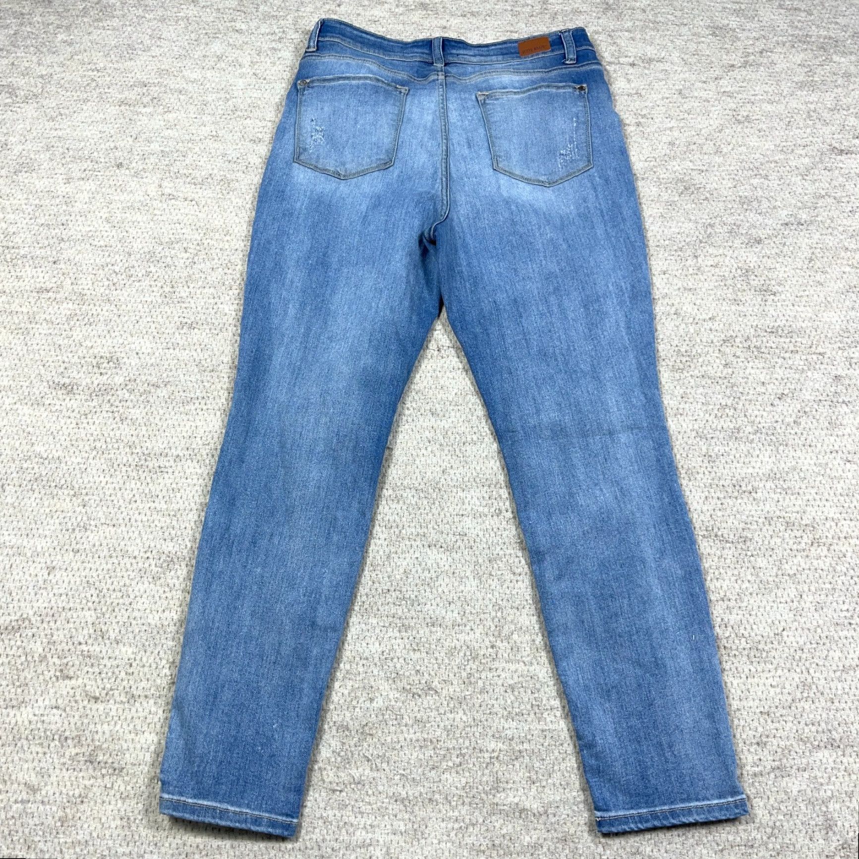 Vintage Judy Blue Jeans Women Relaxed Straight Leg Medium Wash Distressed Stretch 5-Pocket Denim Straight Leg Jeans Womens Boys Girls Size 24" / US 00 / IT 34 - 2 Thumbnail