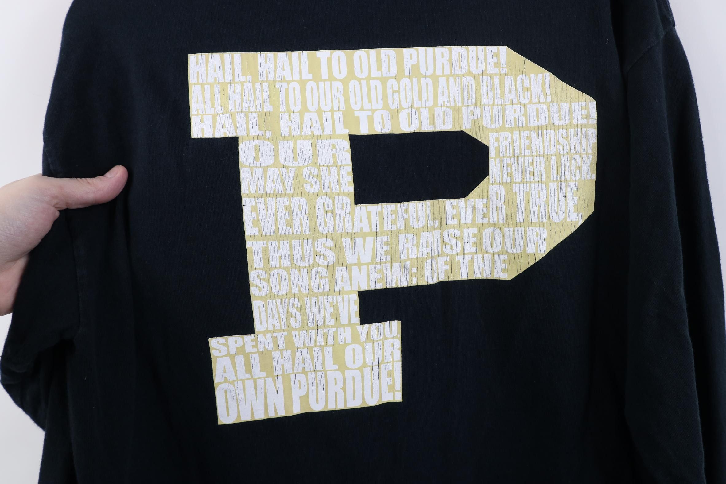 Vintage Vintage 90s Y2K Purdue University Long Sleeve T-Shirt Black Size US S / EU 44-46 / 1 - 11 Thumbnail