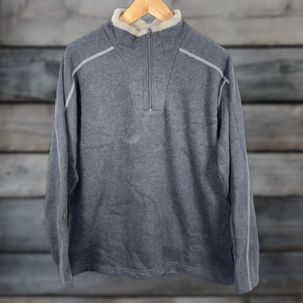 Vintage Kuhl Alfpaca Fleece Pullover Sweater Men XL Dark Gray 1/4 Zip Sherpa Collar 90s Retro Nature Casual Knit Style Pullover Mens Sweater Size US XL / EU 56 / 4 - 1 Thumbnail