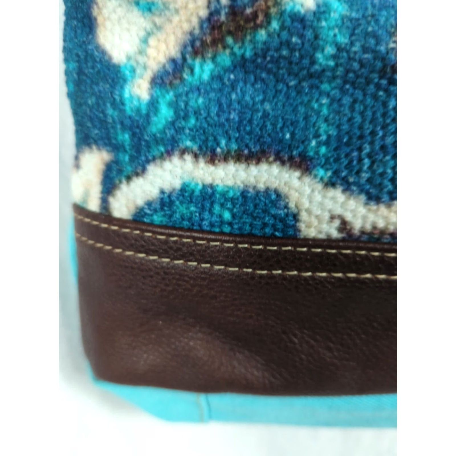 Vintage VINTAGE Myra Bag Swashy Swag Crossbody S-2084 Turquoise Floral Boho Hippie Trail Womens Small Adjustable Strap Leather Canvas Subcategory Bag Size ONE SIZE - 3 Thumbnail