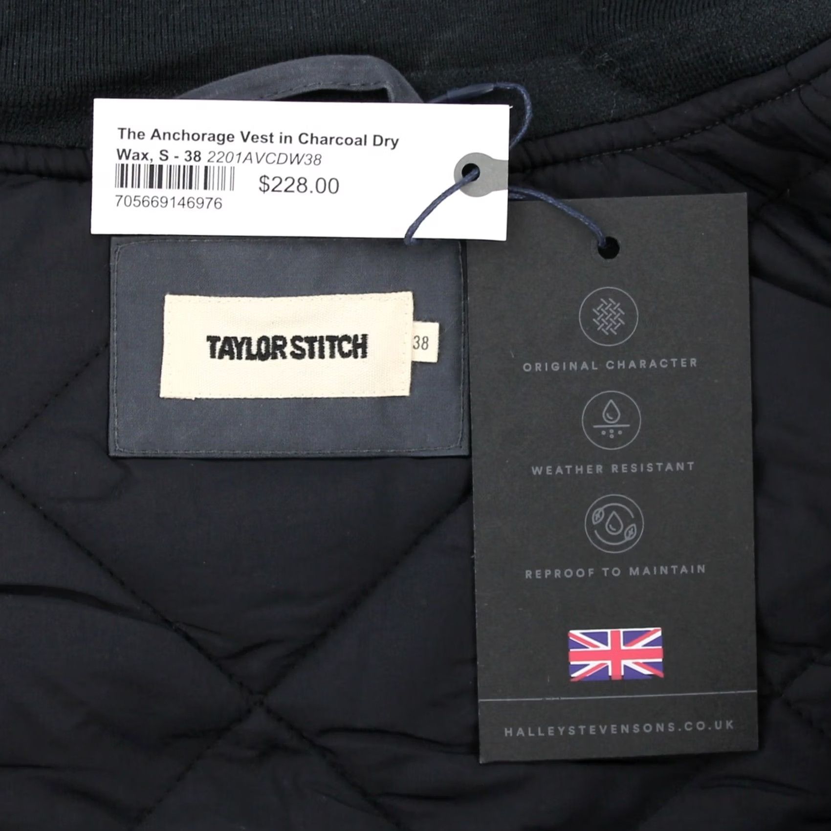 Taylor Stitch Taylor Stitch Men's Anchorage Vest 100% Organic Cotton Dry Wax Weatherproof Vest Blue XS? Size US S / EU 44-46 / 1 - 5 Thumbnail