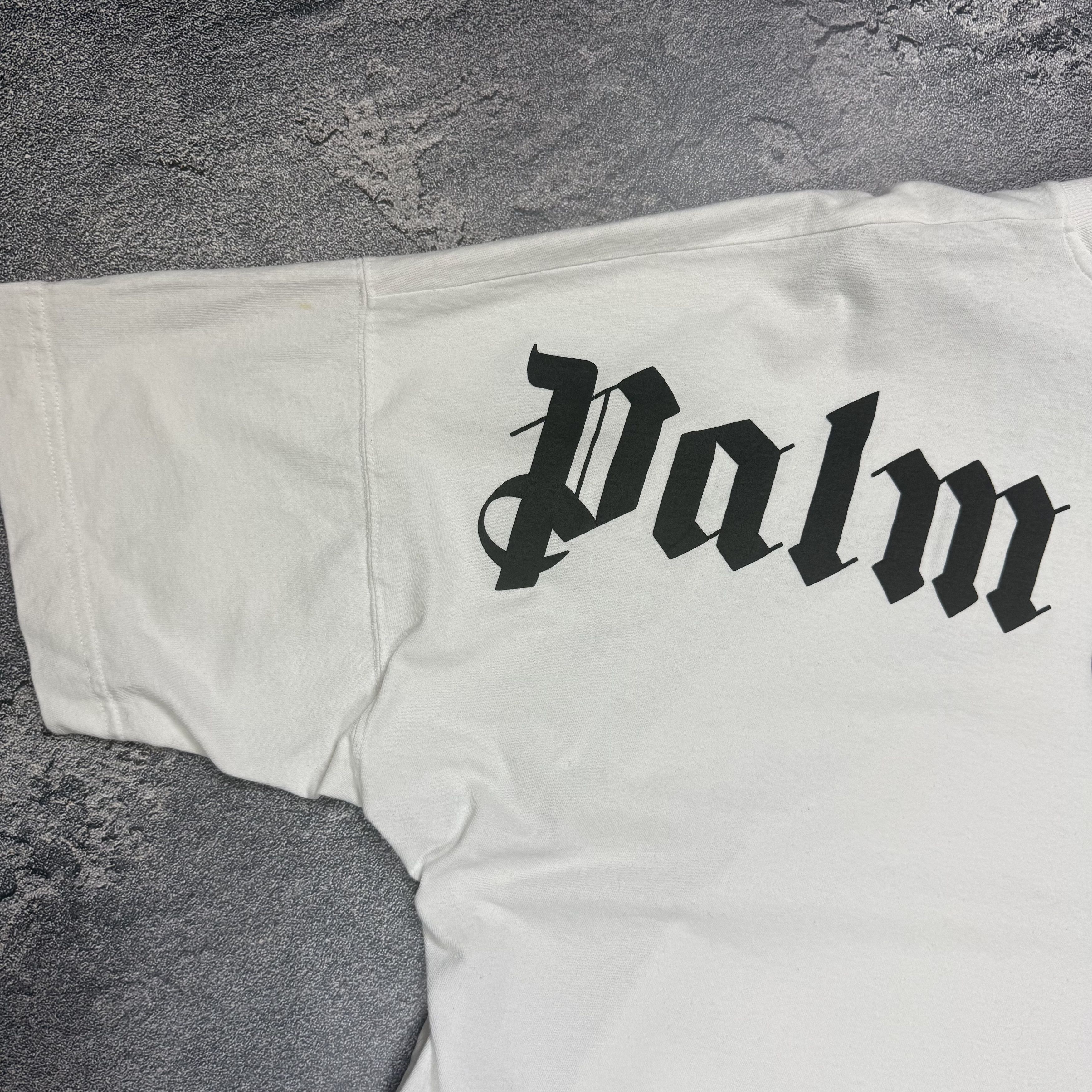Palm Angels Palm Angels White Spellout T-Shirt Size US S / EU 44-46 / 1 - 2 Thumbnail