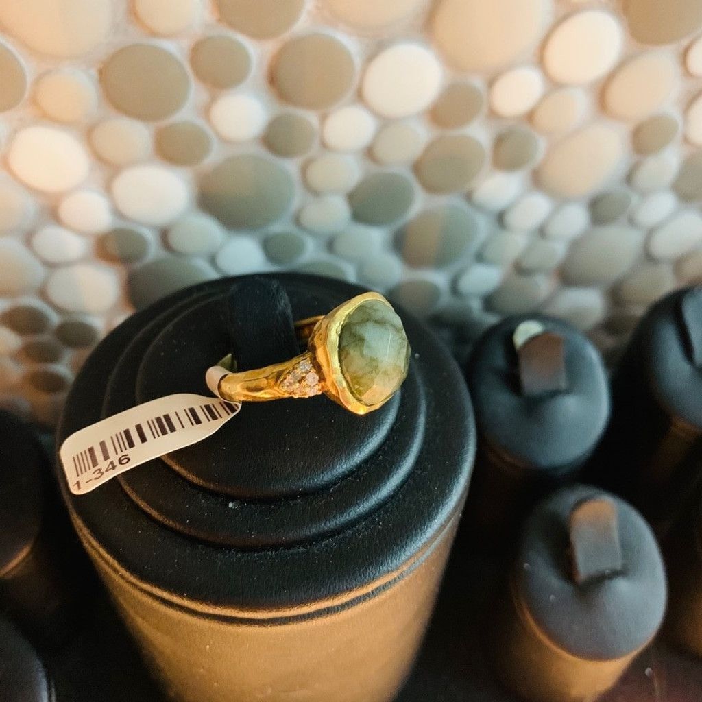 Other Gold Brass Ring with Emerald size 6 💍 Size ONE SIZE - 3 Thumbnail