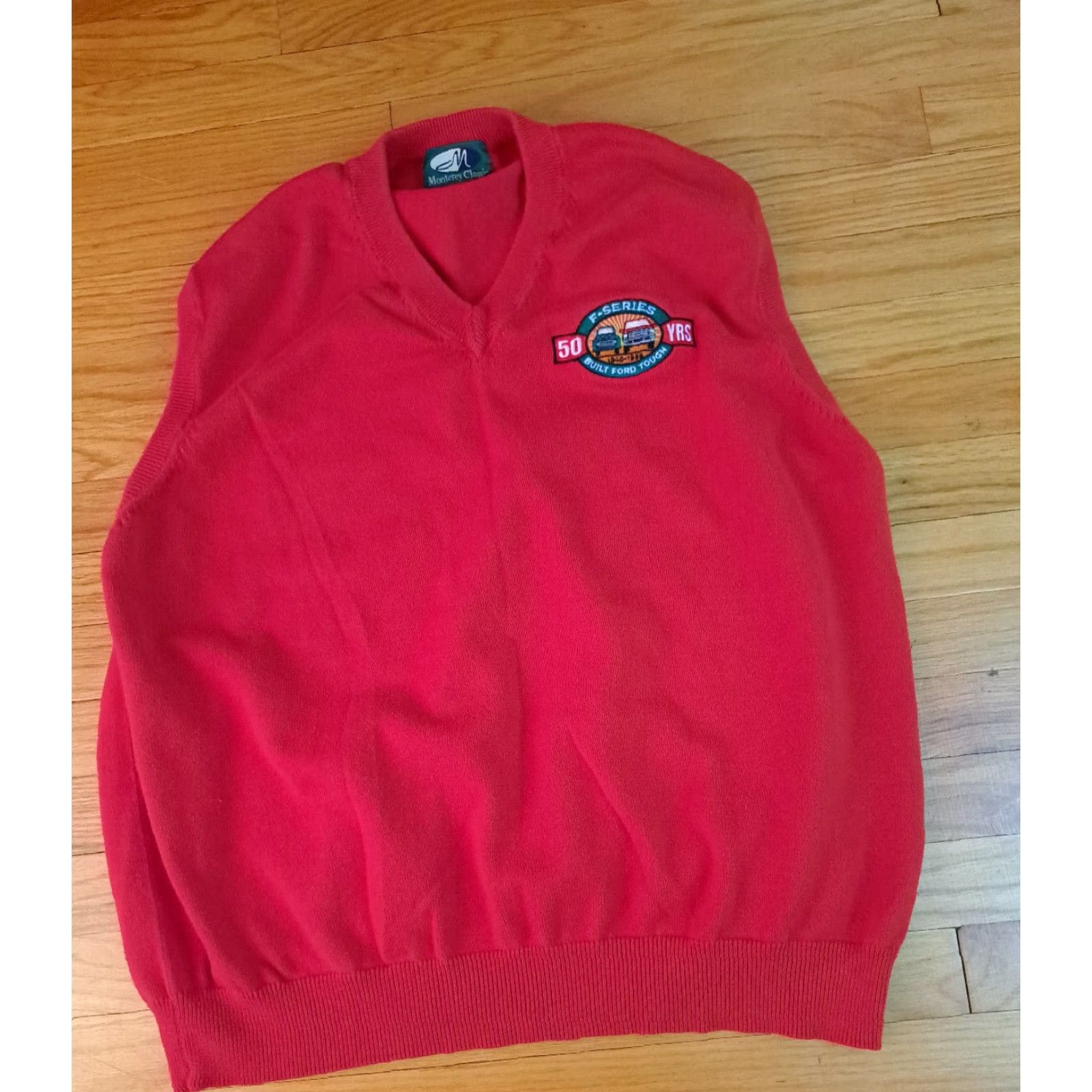 Ford VINTAGE Ford F-Series 50 Years Red Embroidered Sweater Golf Vest XL Unisex Adults Monterey Classic Nike? Wait. Size US XL / EU 56 / 4 - 5 Thumbnail
