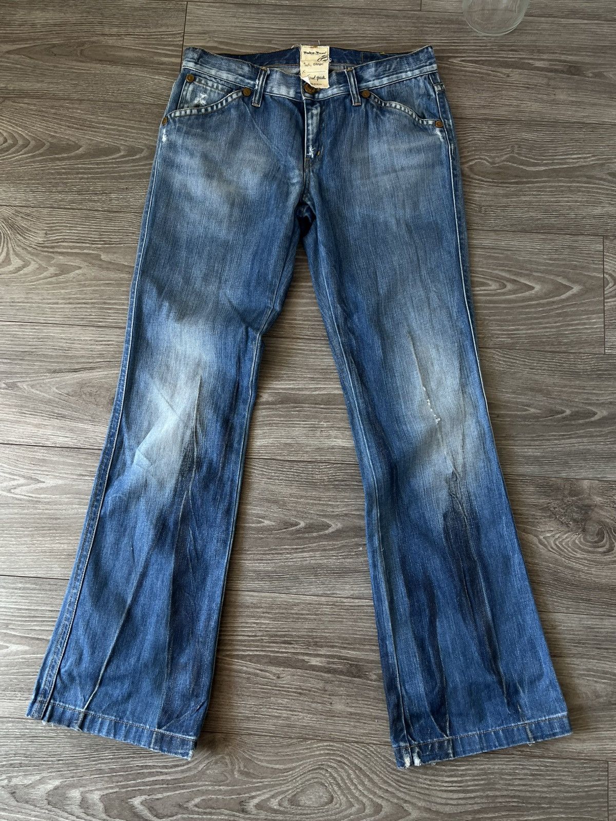 Designer ‼️Take Two 1st Grade HandMade Crafted Print Flared Jeans‼️ Size US 33 - 4 Thumbnail